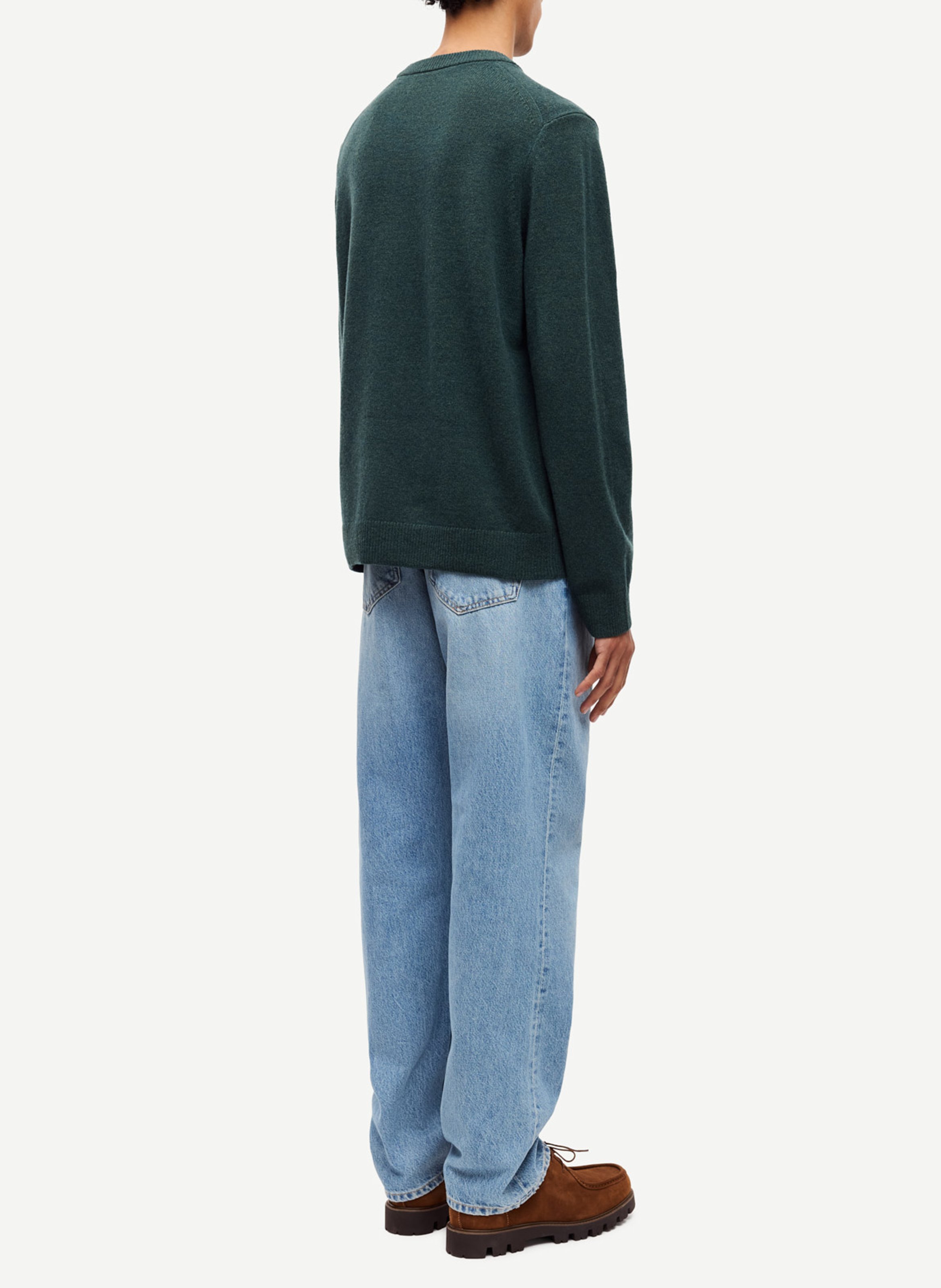 Pull col rond en laine mérinos SAMSOE SAMSOE Vert