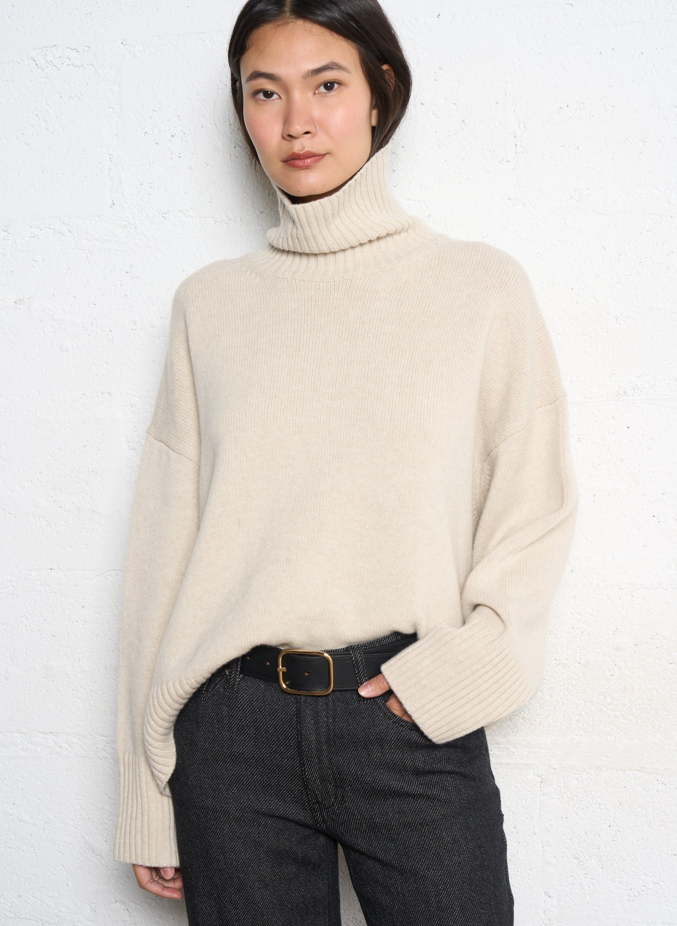 Pull col roulé oversize en laine SOEUR