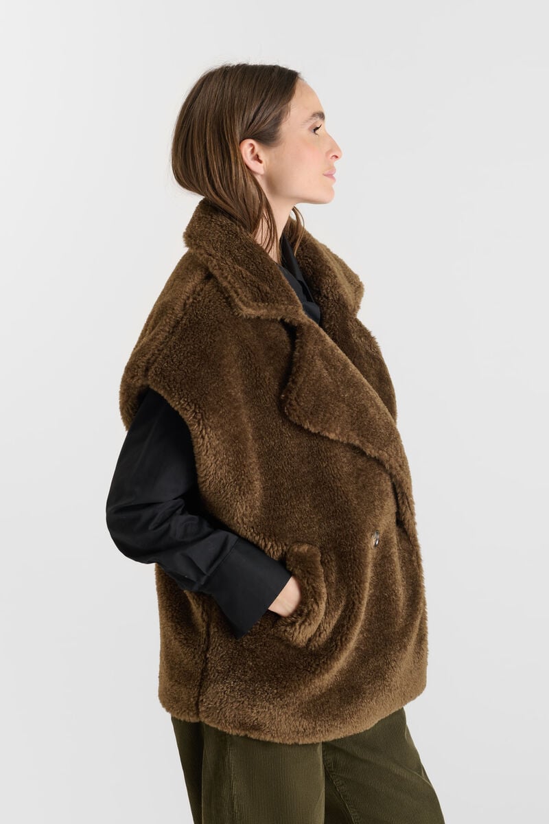 Veste sans manches LE TEMPS DES CERISES Marron