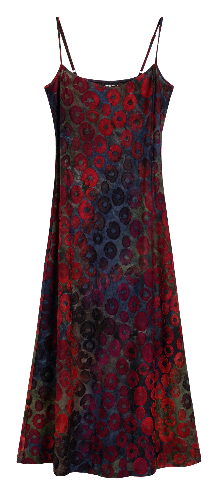 Robe longue col rond imprimée DESIGUAL Marron