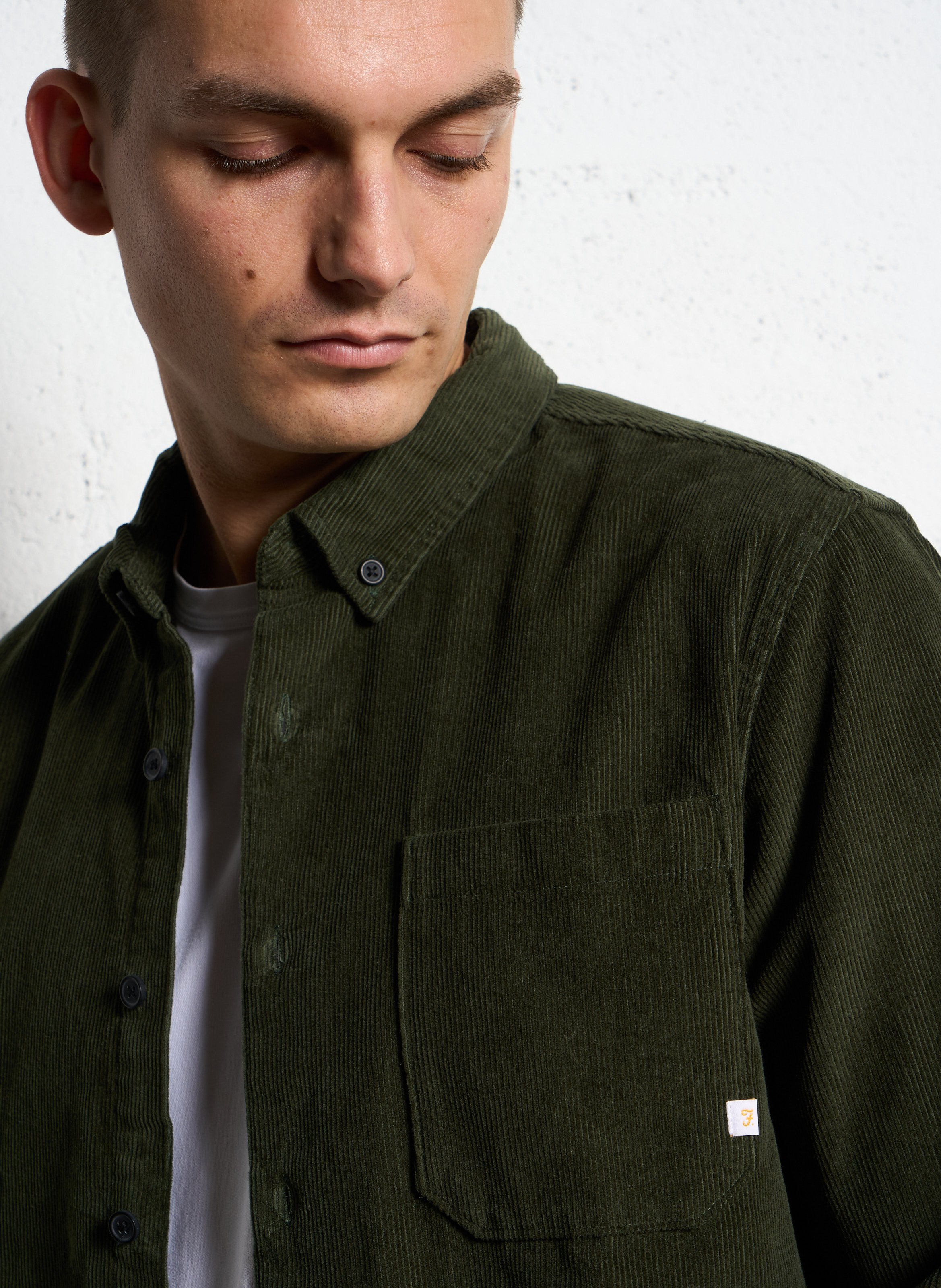 Chemise droite en coton bio FARAH Vert