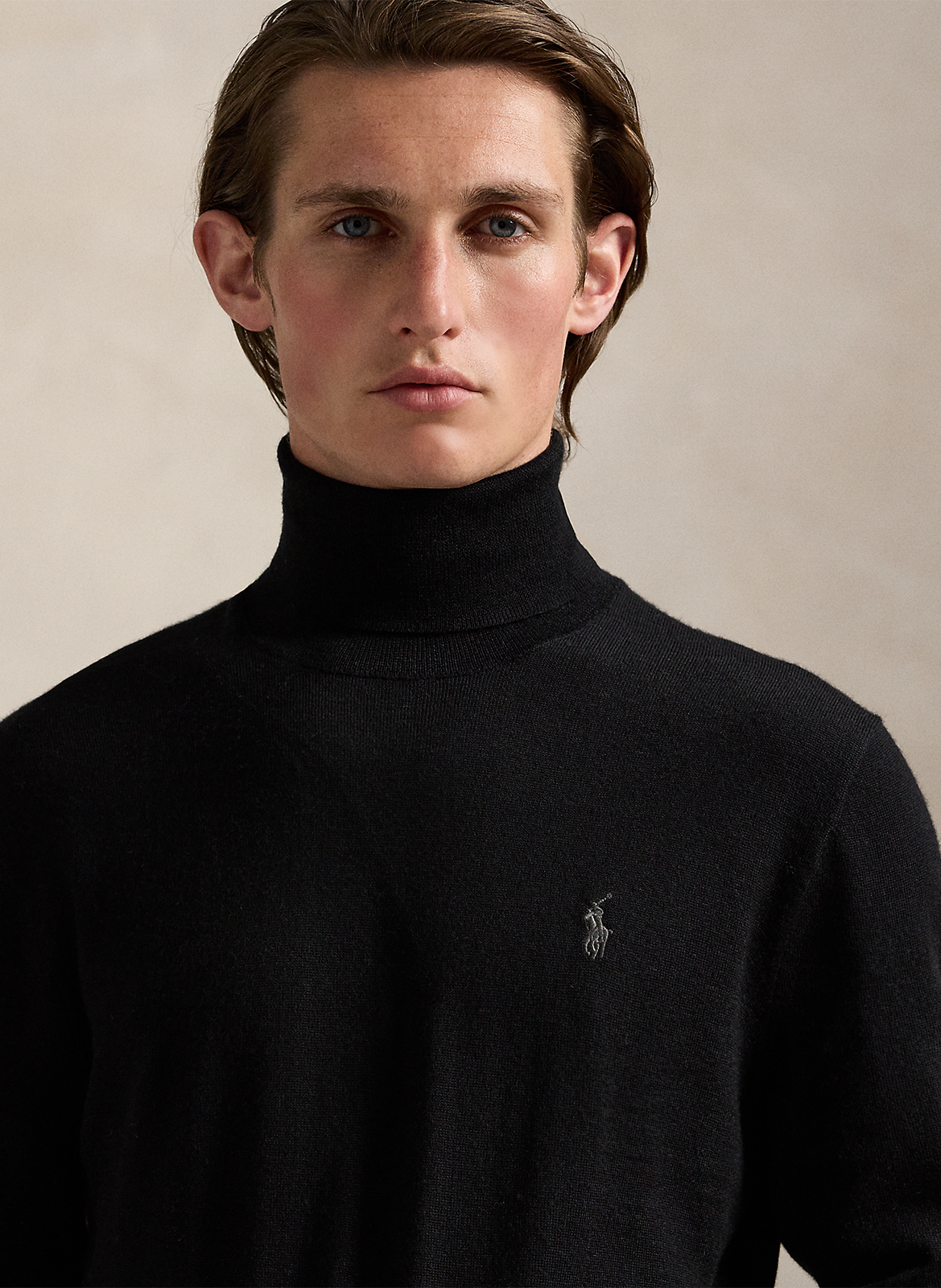 Embroidered wool turtleneck sweater POLO RALPH LAUREN Black