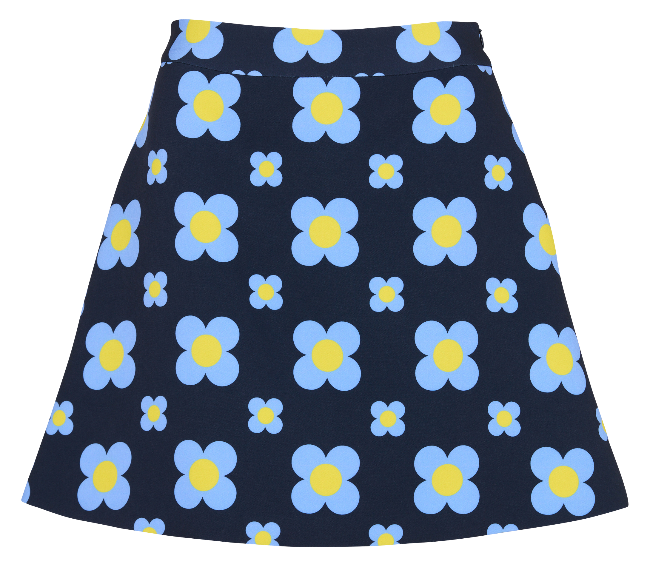 Short printed dress with classic collar TARA JARMON Blue