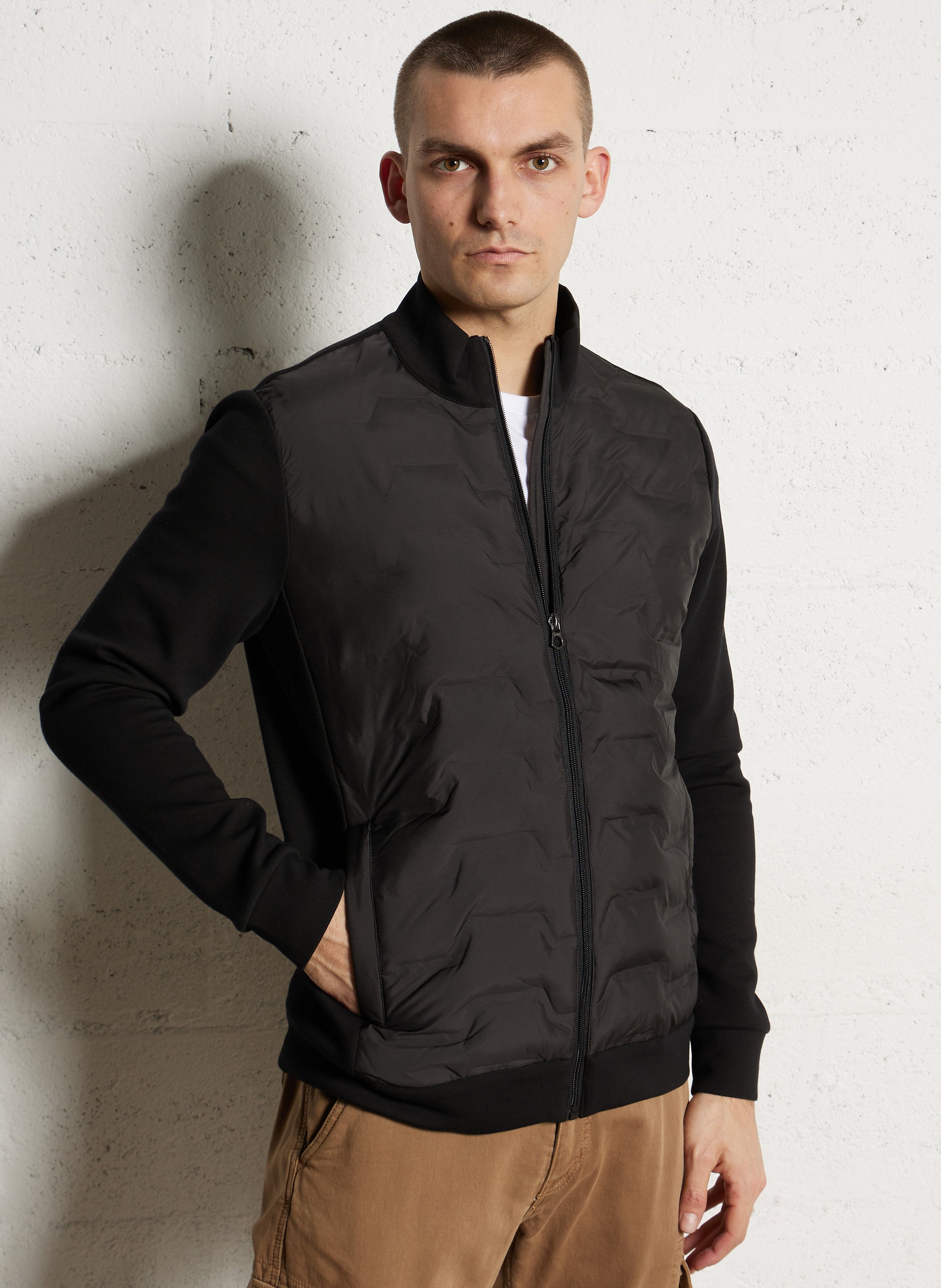 Quilted high-neck zip-up jacket LE TEMPS DES CERISES Black