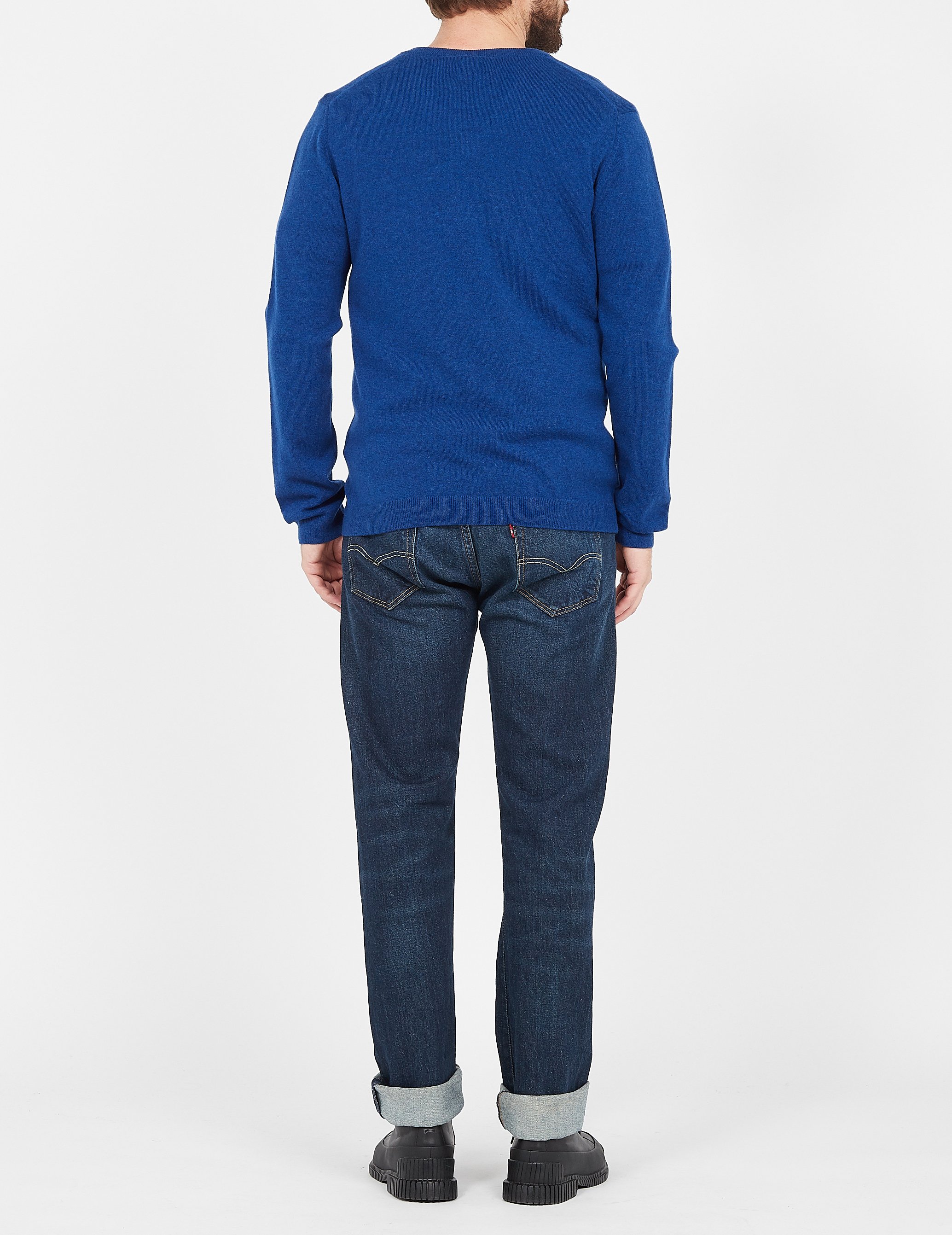 Kaschmirpullover mit V-Ausschnitt, Regular Fit AU PRINTEMPS PARIS Blau