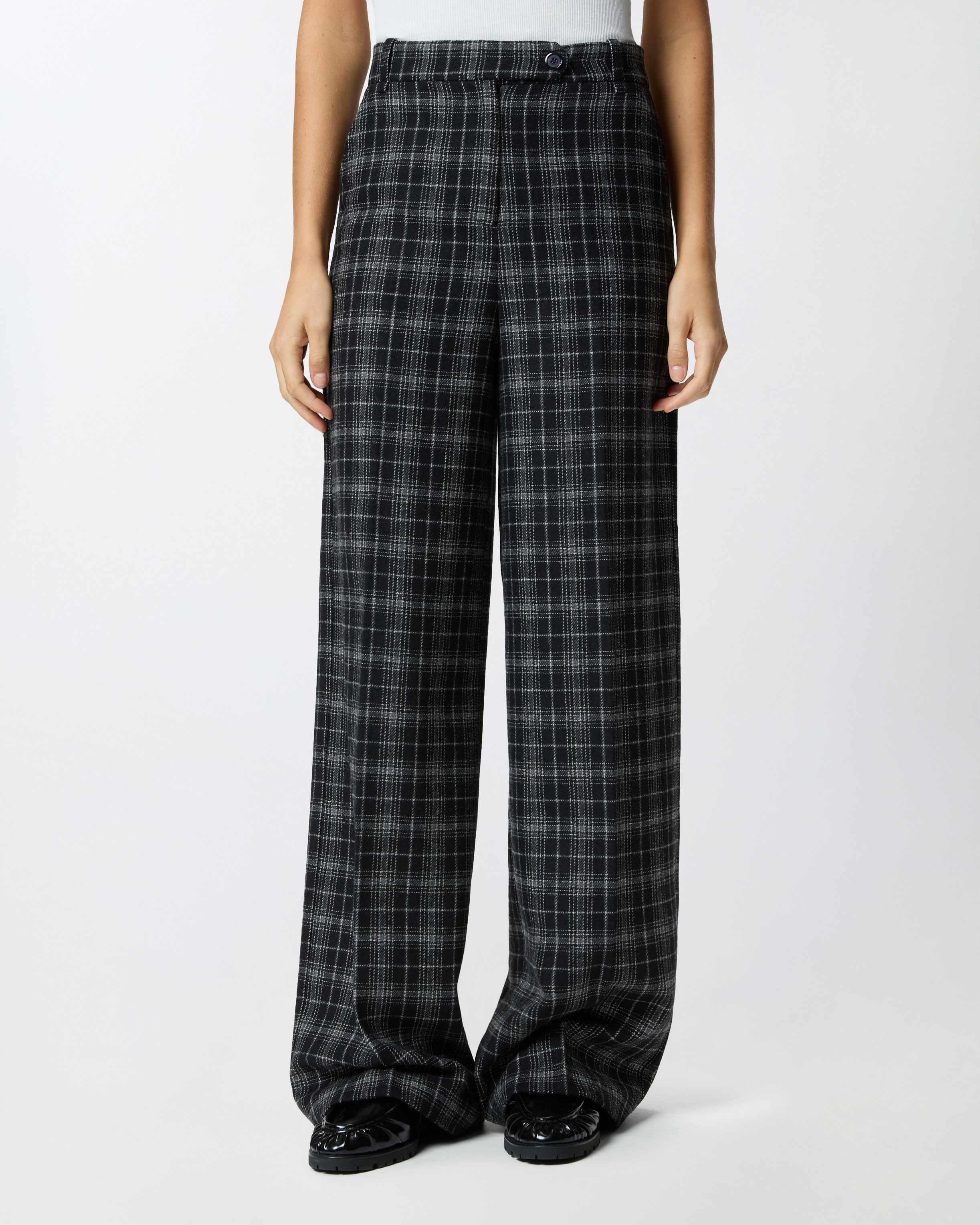 Checked straight-leg pants PINKO Multicolored