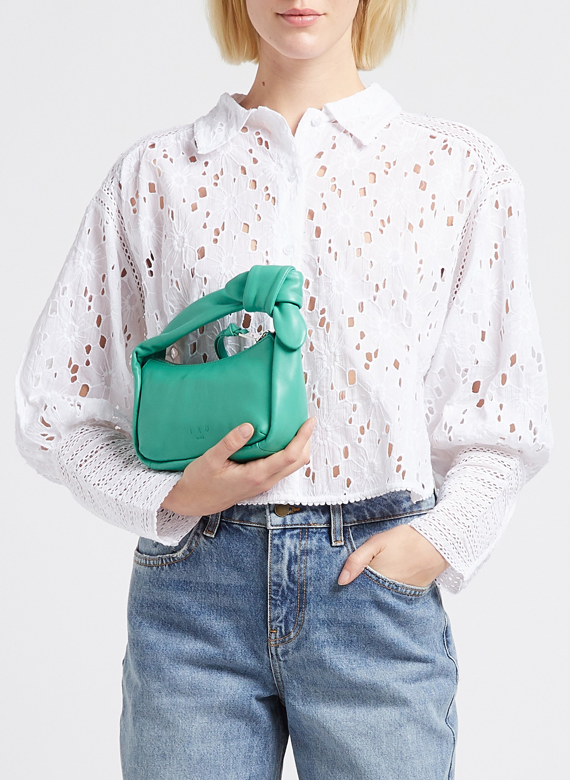 Handtasche aus Lammleder IRO Grun