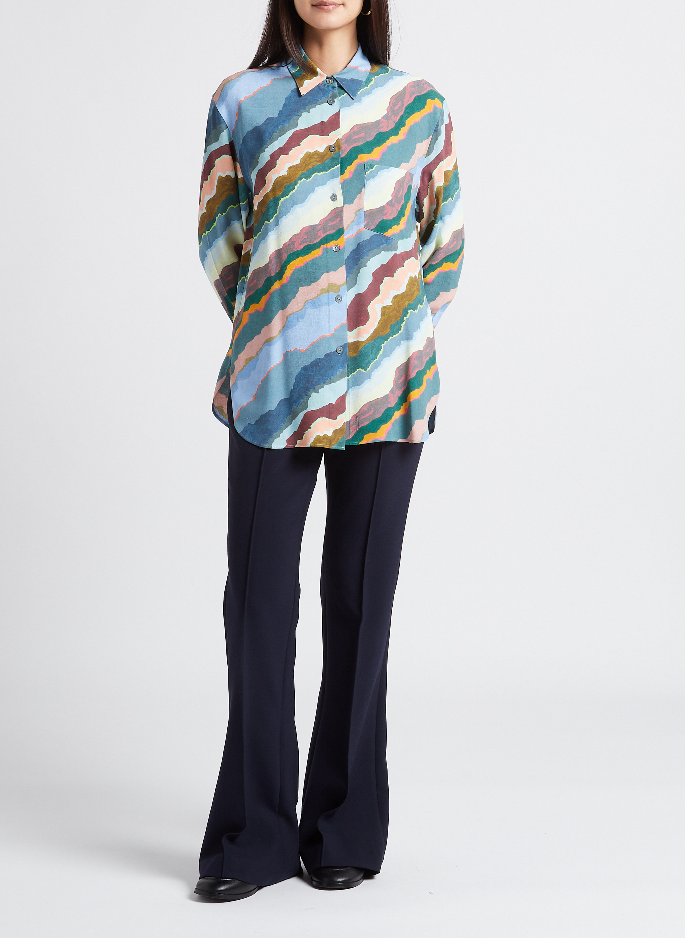 Chemise col classique droite imprimée PAUL SMITH Multicolore