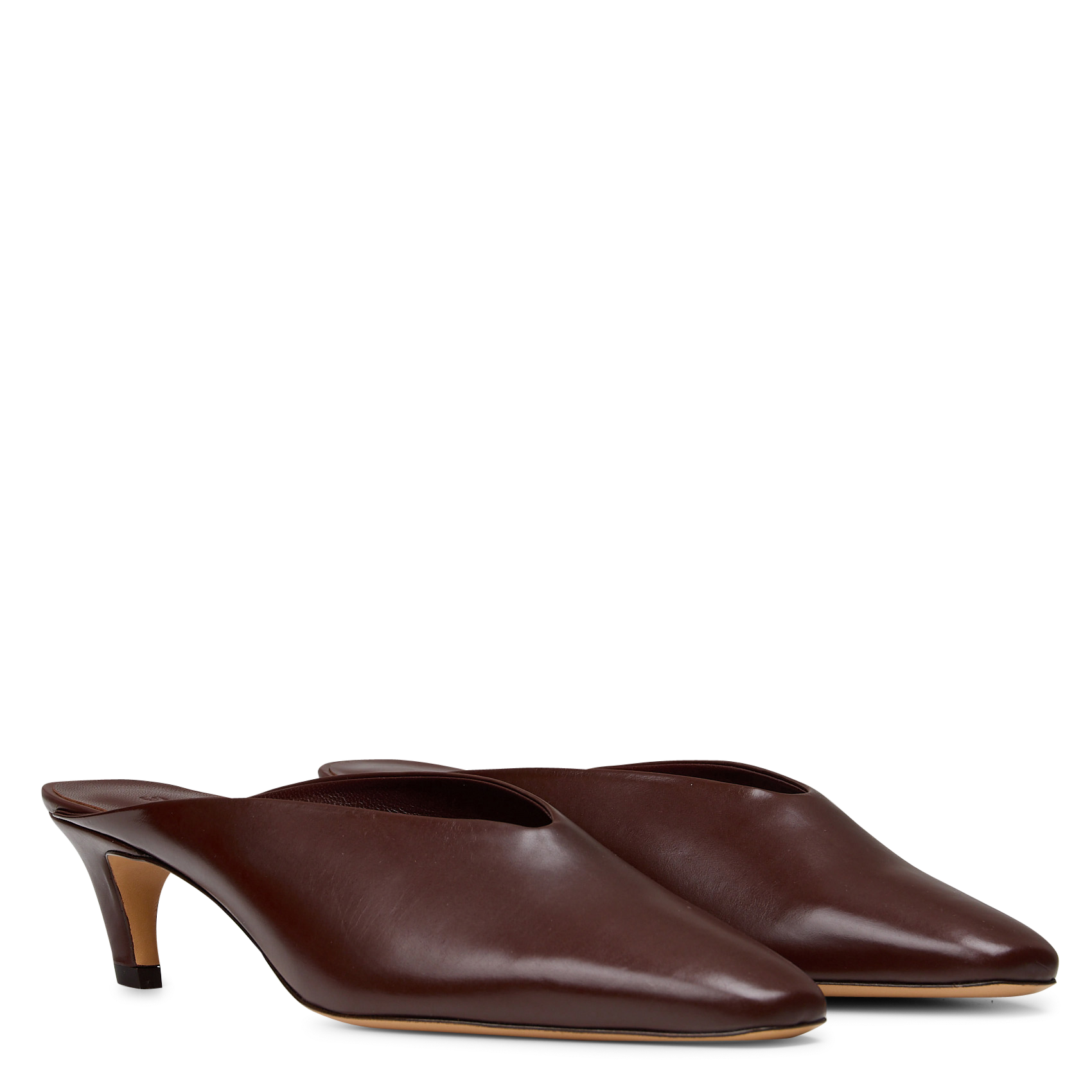 Leder-Mules mit Absatz SOEUR Braun