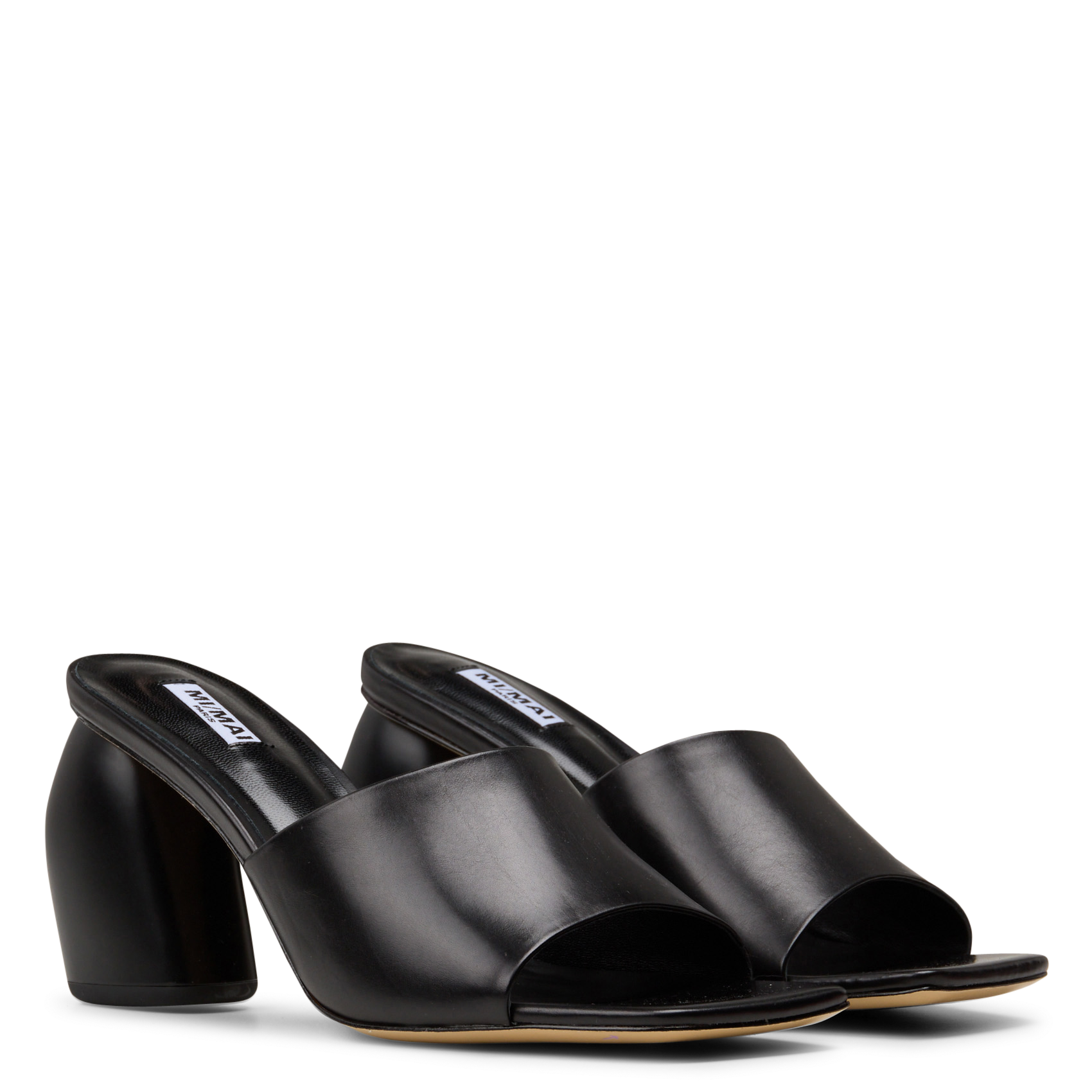 Hoge hakken leren muiltjes MI/MAI Zwart