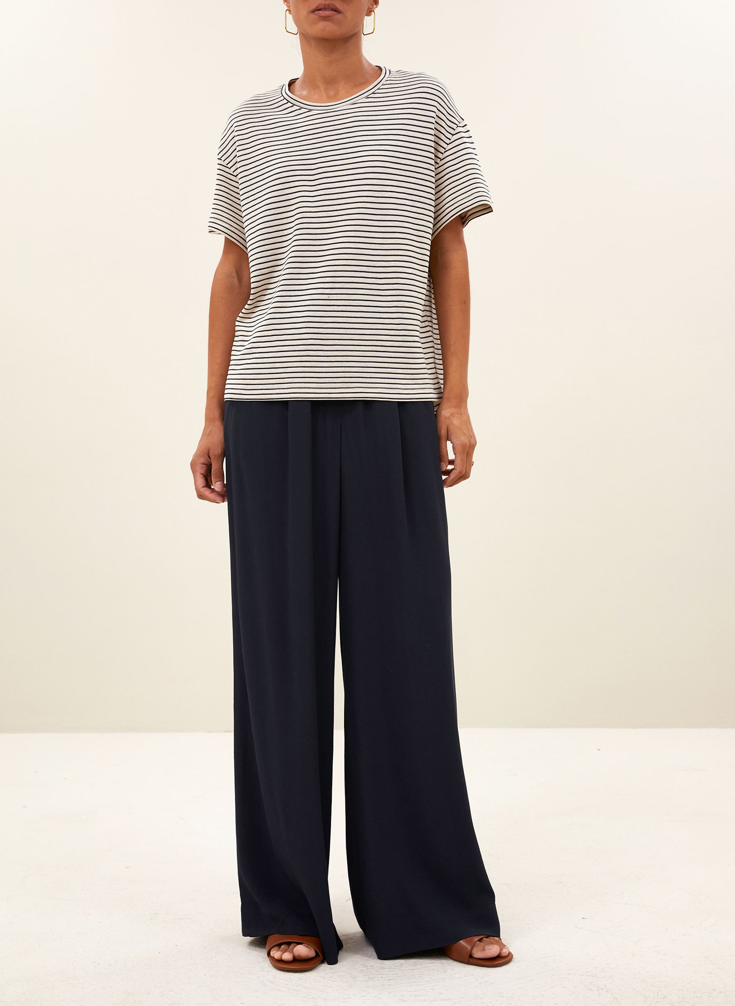 Gestreept T-shirt met ronde hals BY BAR Blauw