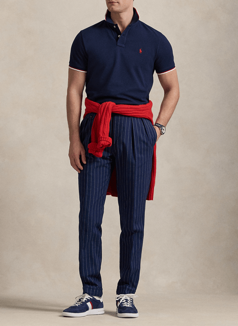 Slim-fit cotton polo shirt POLO RALPH LAUREN Blue