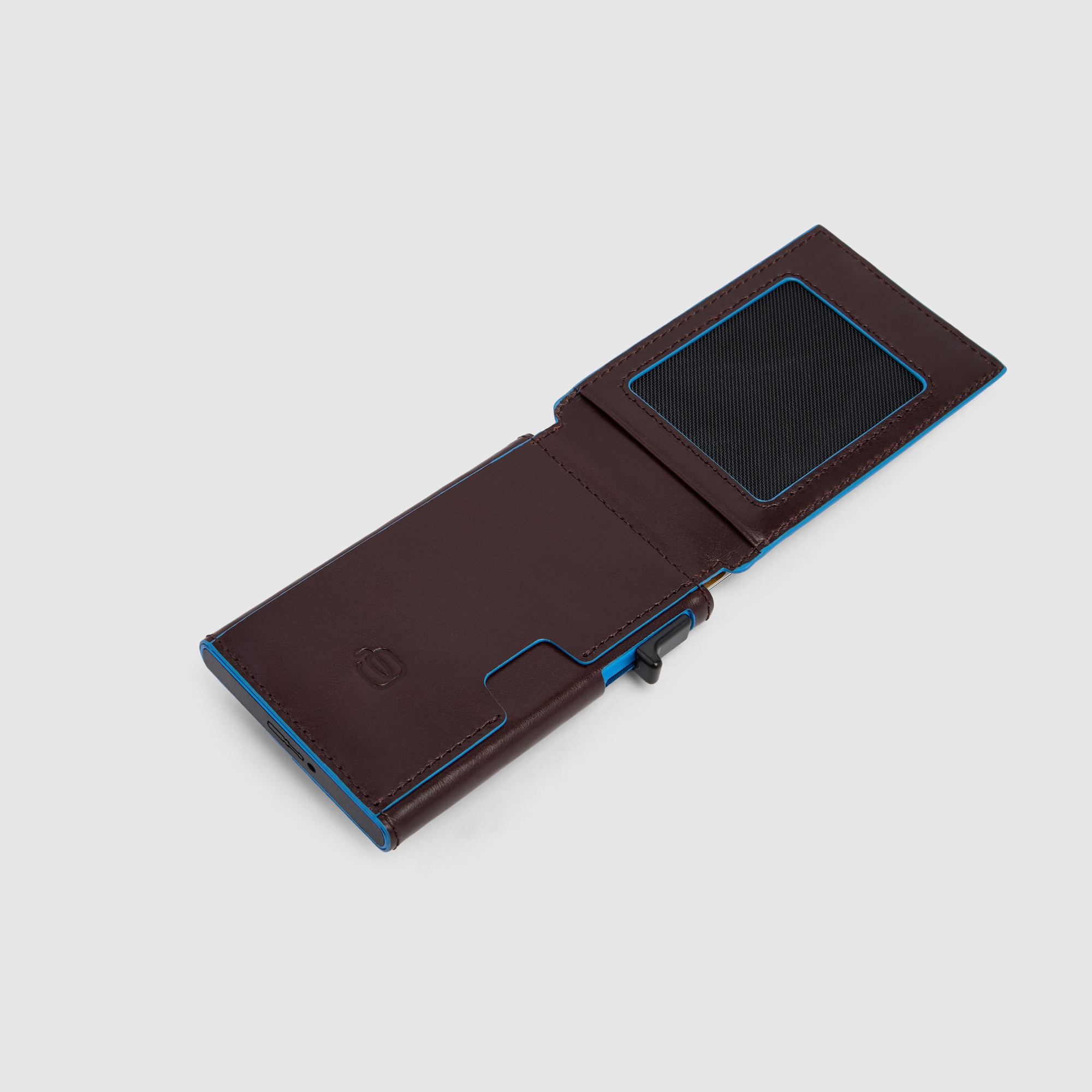 Automatic cardholder with foldable ID holder PIQUADRO Brown