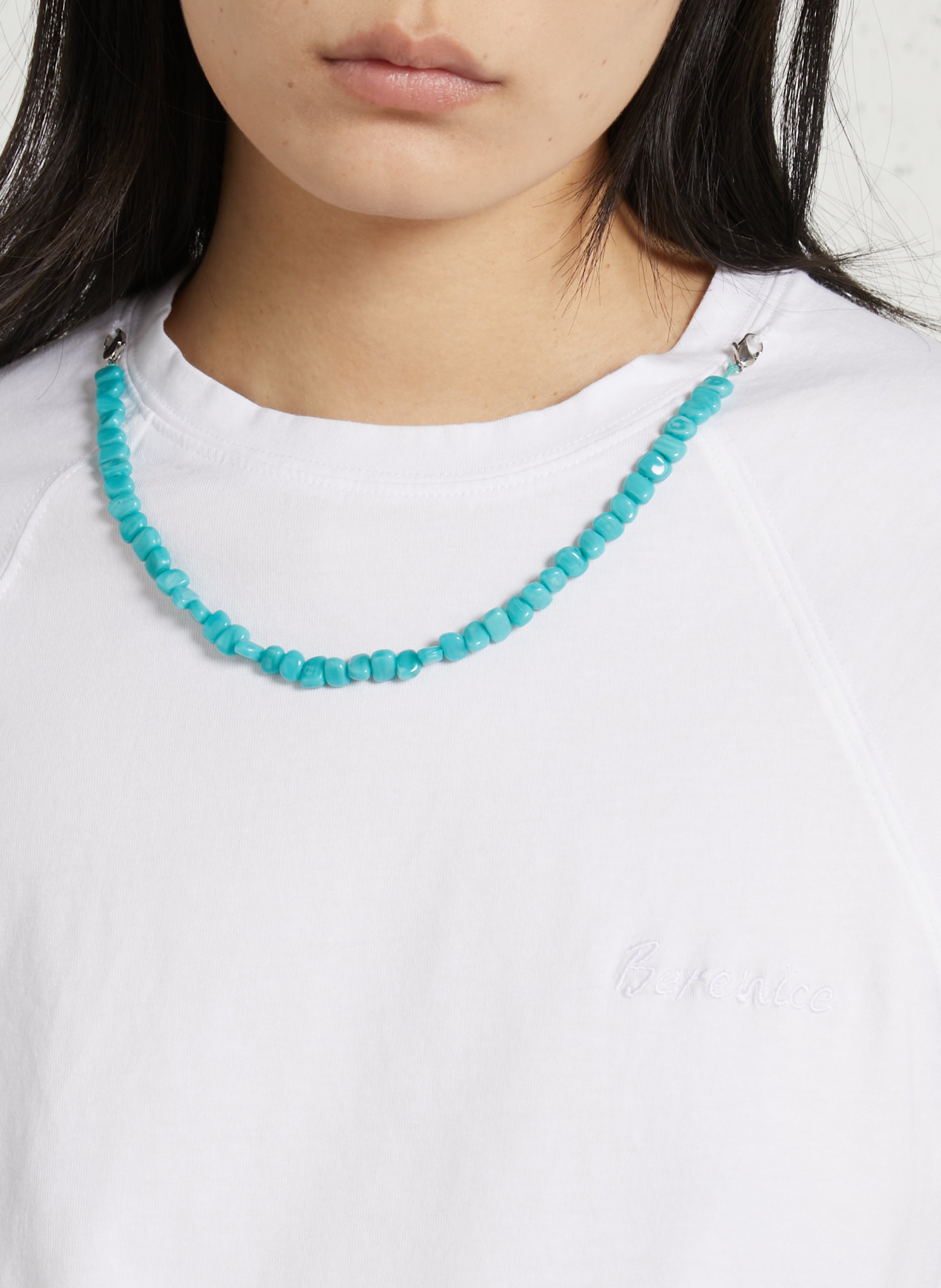 Weit geschnittenes Baumwoll-T-Shirt BERENICE Weiss