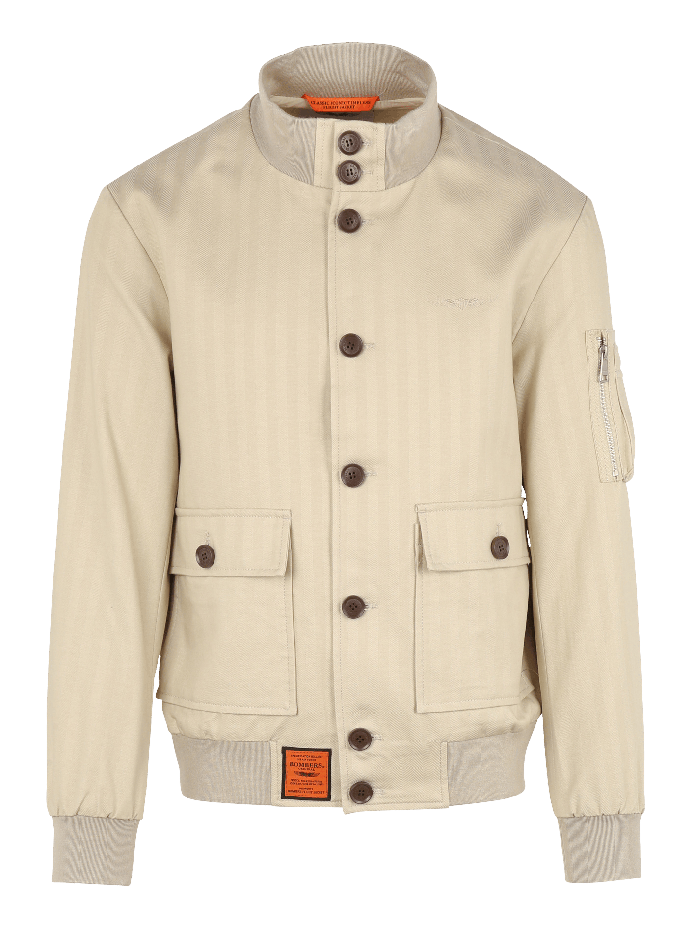 Straight high-neck jacket BOMBERS ORIGINAL Beige
