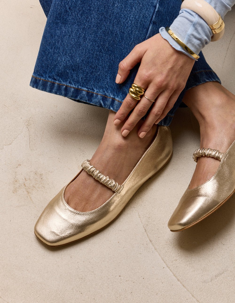Ballerines ODAJE Doré