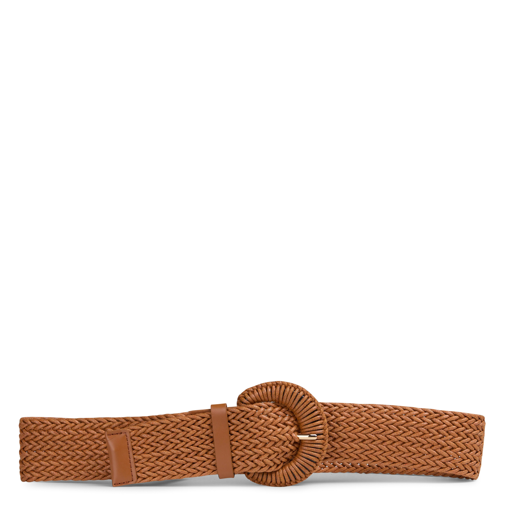 Ceinture élastiquée à boucle effet raphia LA FEE MARABOUTEE Marron