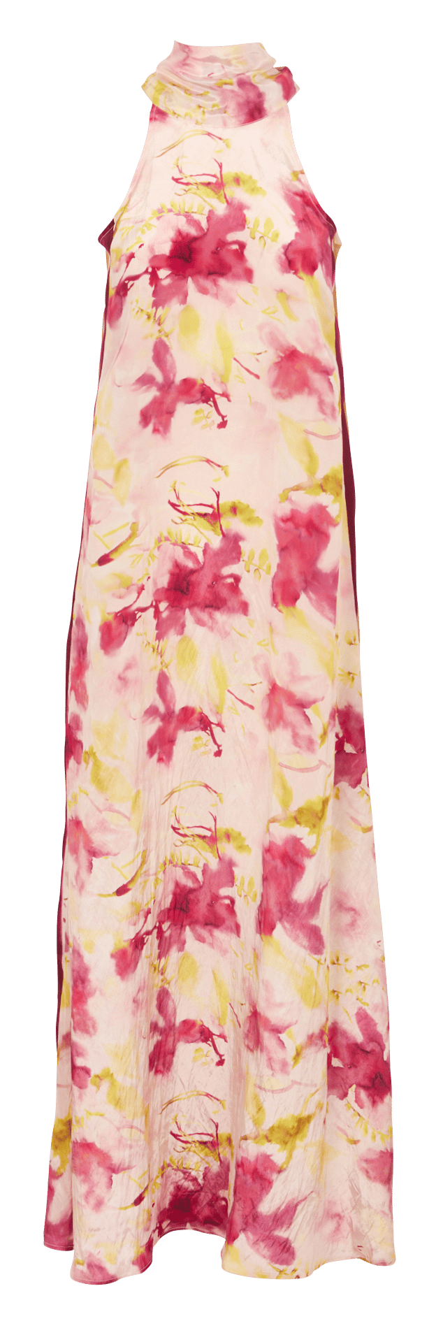 Lange bedrukte jurk met opstaande kraag MOMONI Roze