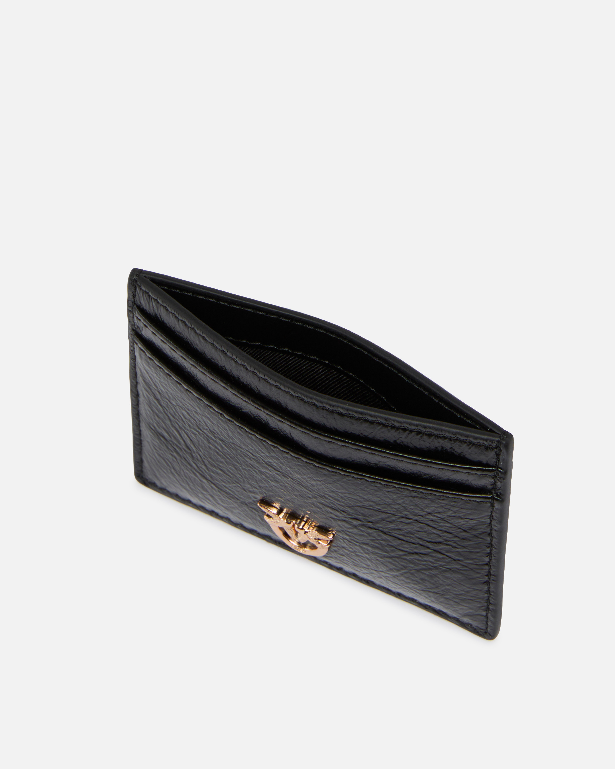 Shiny leather logo cardholder PINKO Multicolored