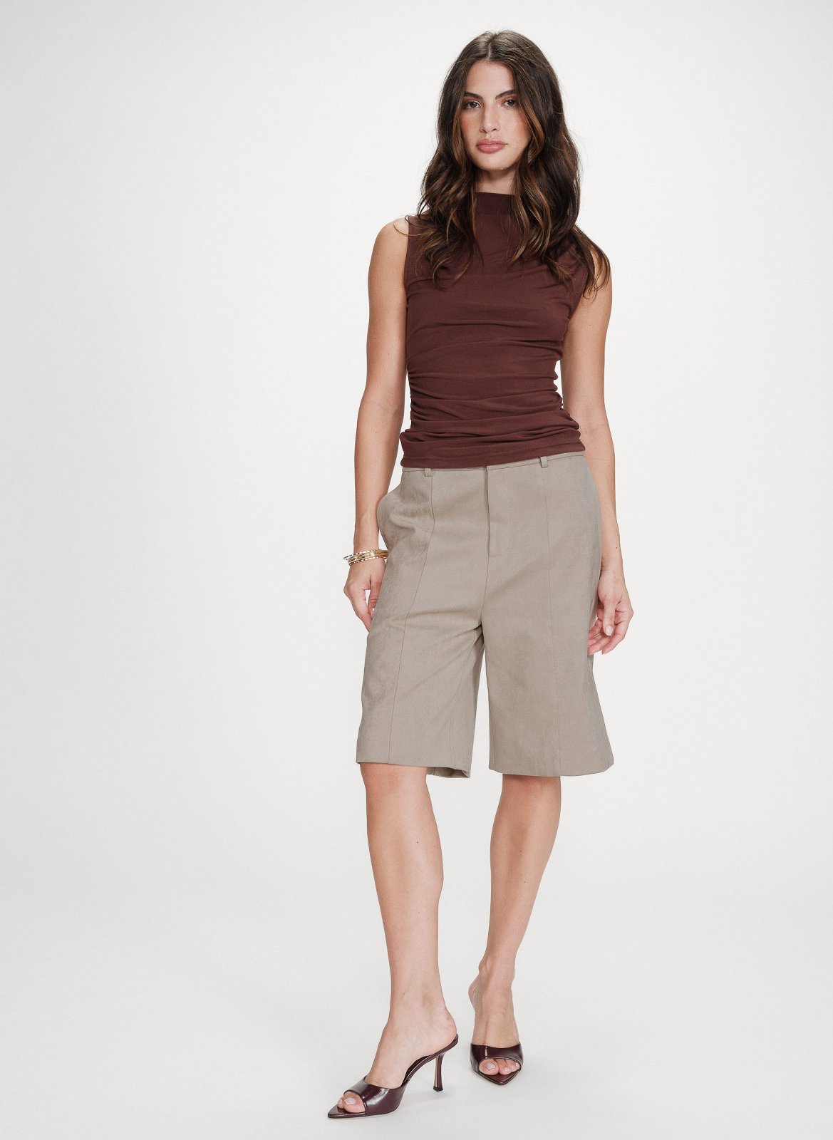 Top col montant  GRACE ET MILA Marron