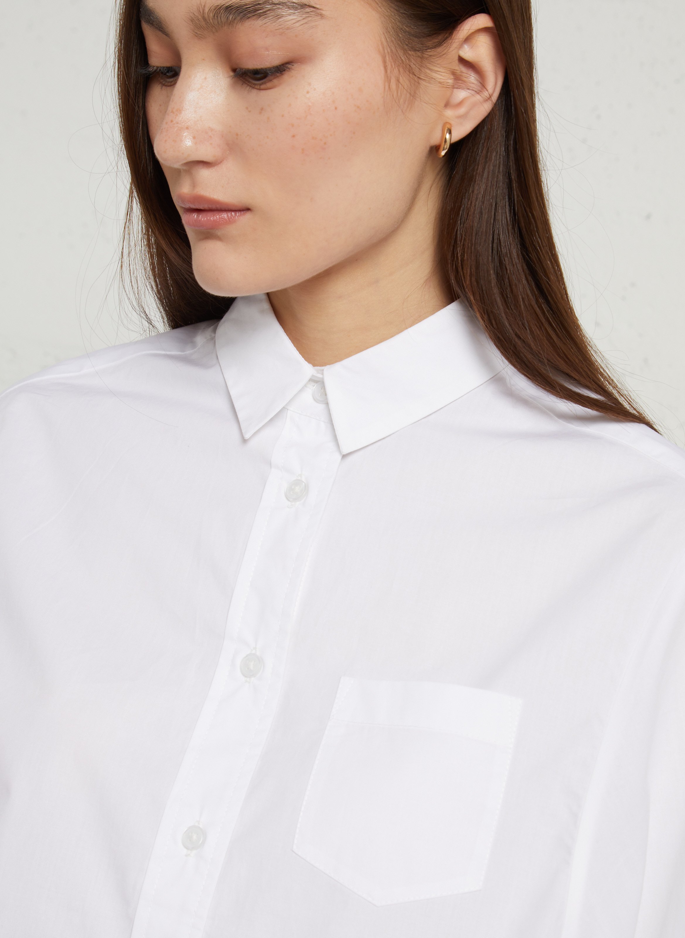 Oversize-Bluse aus Baumwolle mit klassischem Kragen RAE ANTWERP Weiss