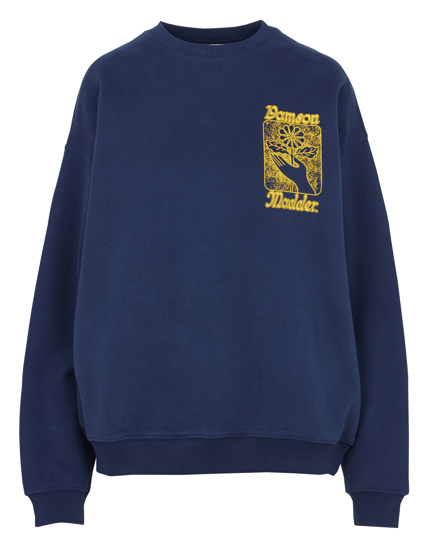 Oversized sweatshirt with round neck print DAMSON MADDER Blue