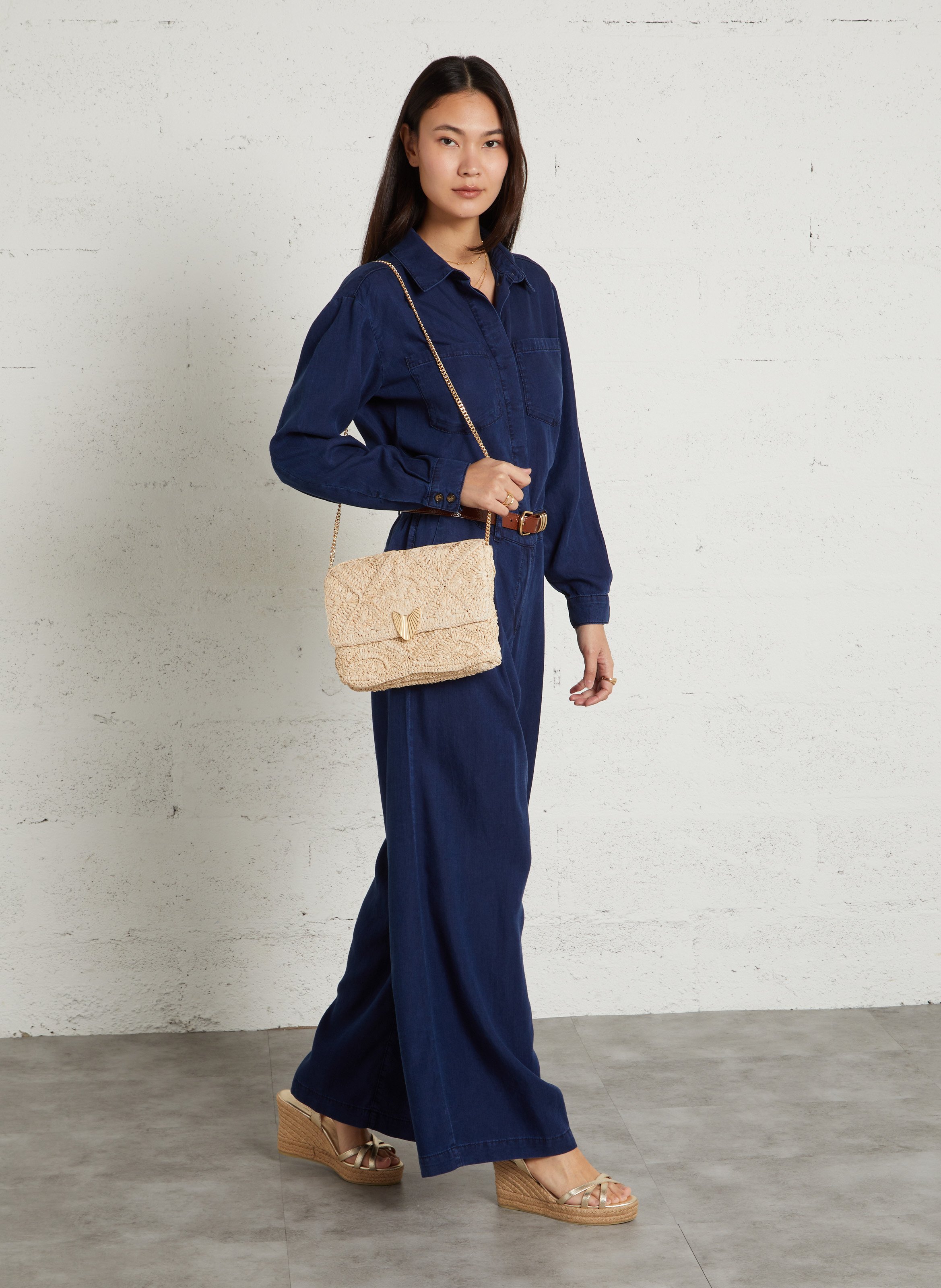 Avondclutch van riet MAISON 123 Wit