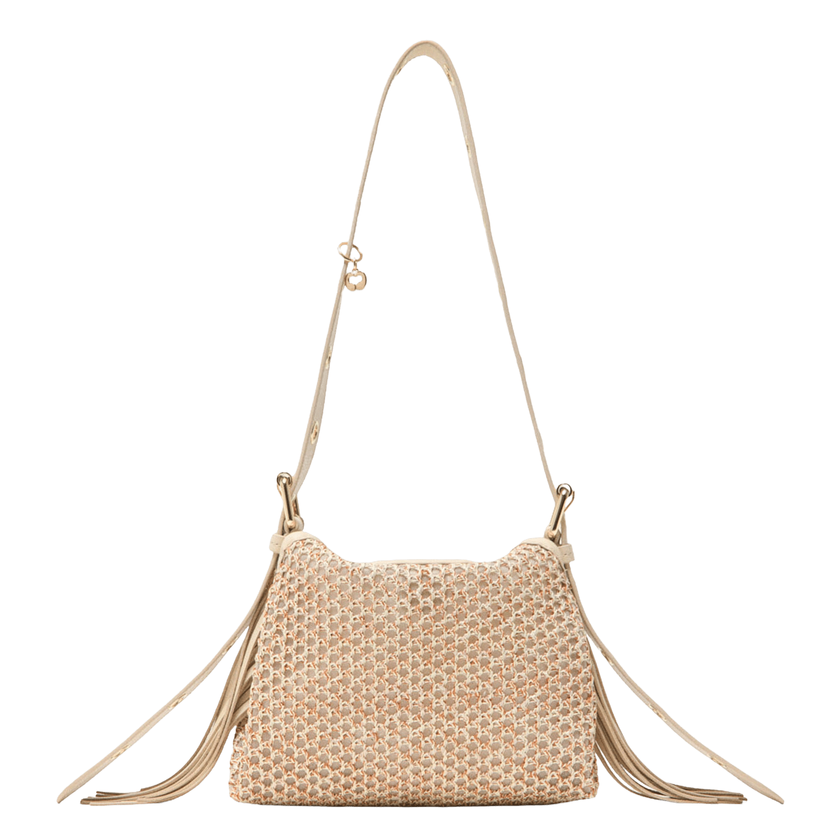 Sac bandoulière en cuir MAJE Beige