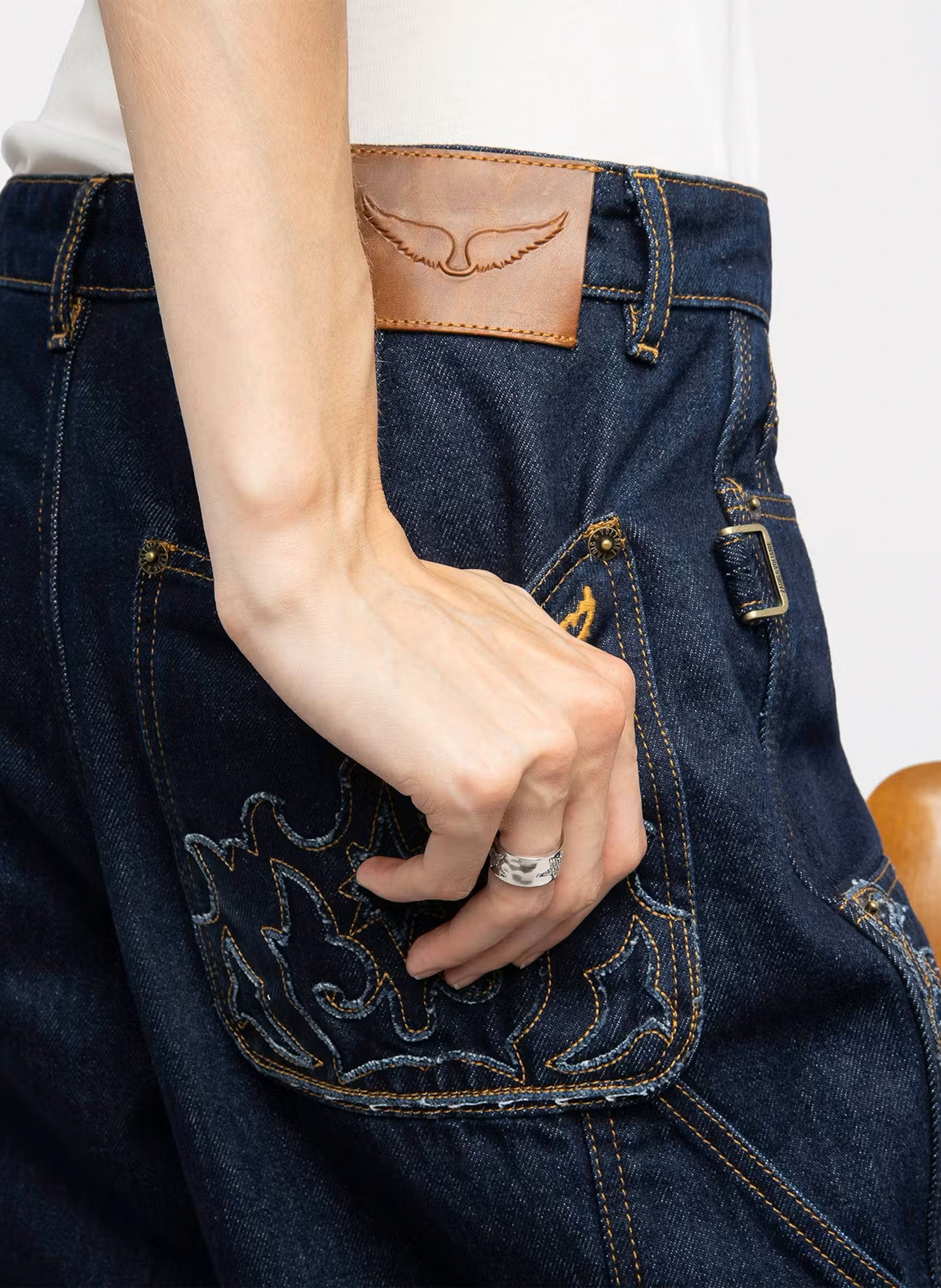 Bague martelée avec étoiles ZADIG&VOLTAIRE Argent