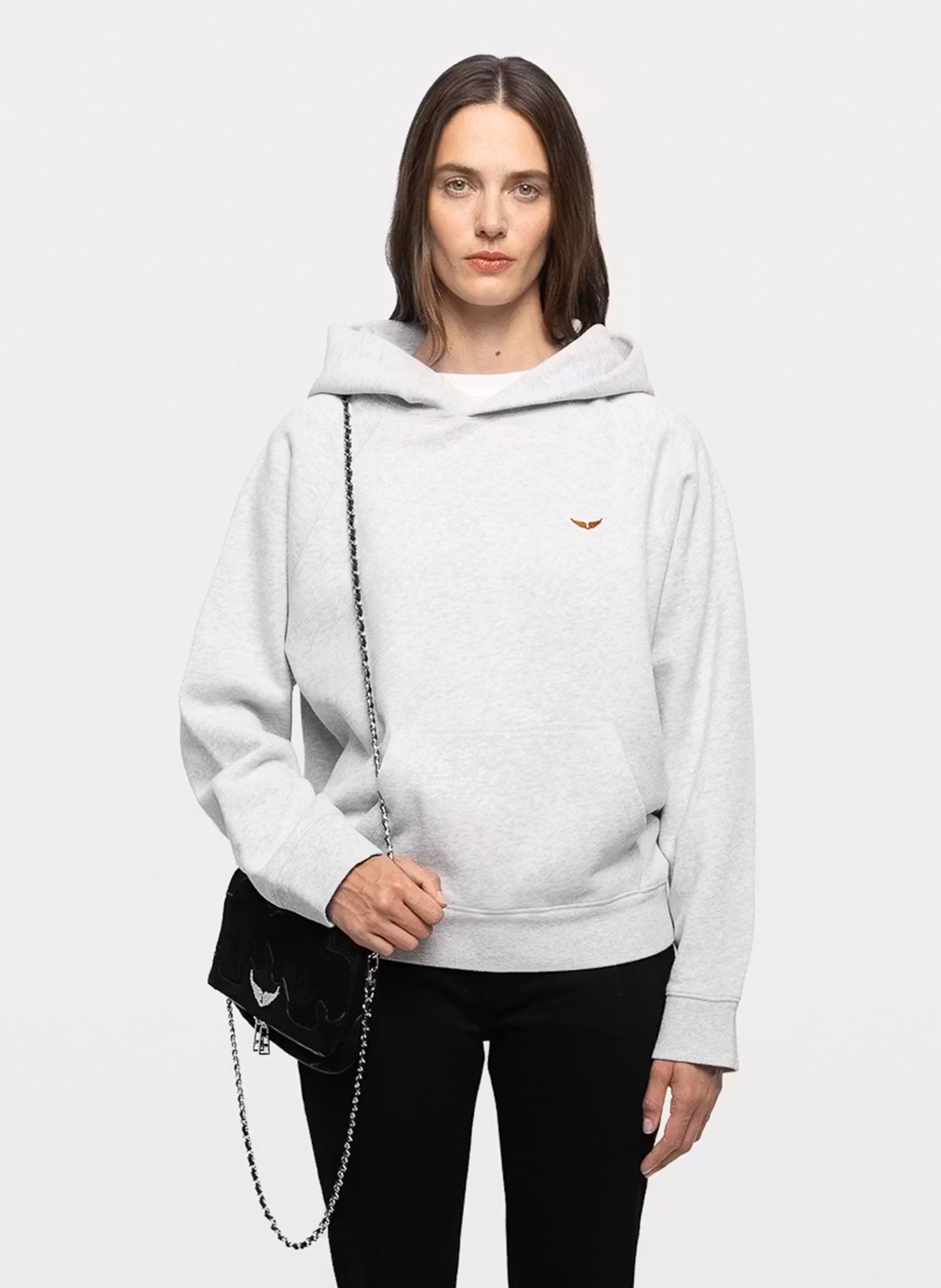 Katoenen, oversized sweater met capuchon ZADIG&VOLTAIRE Grijs