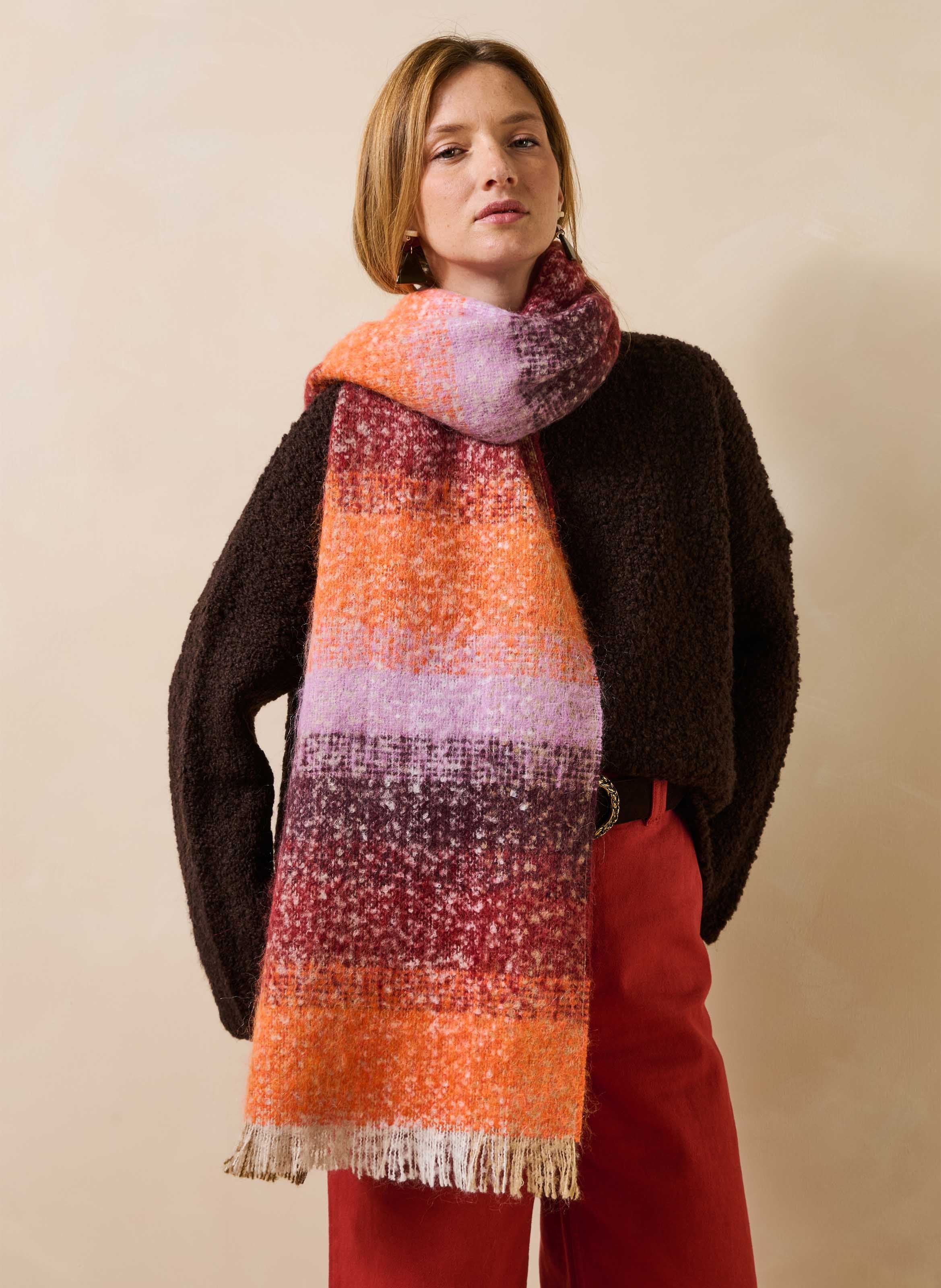 Knitted scarf LA FEE MARABOUTEE Orange