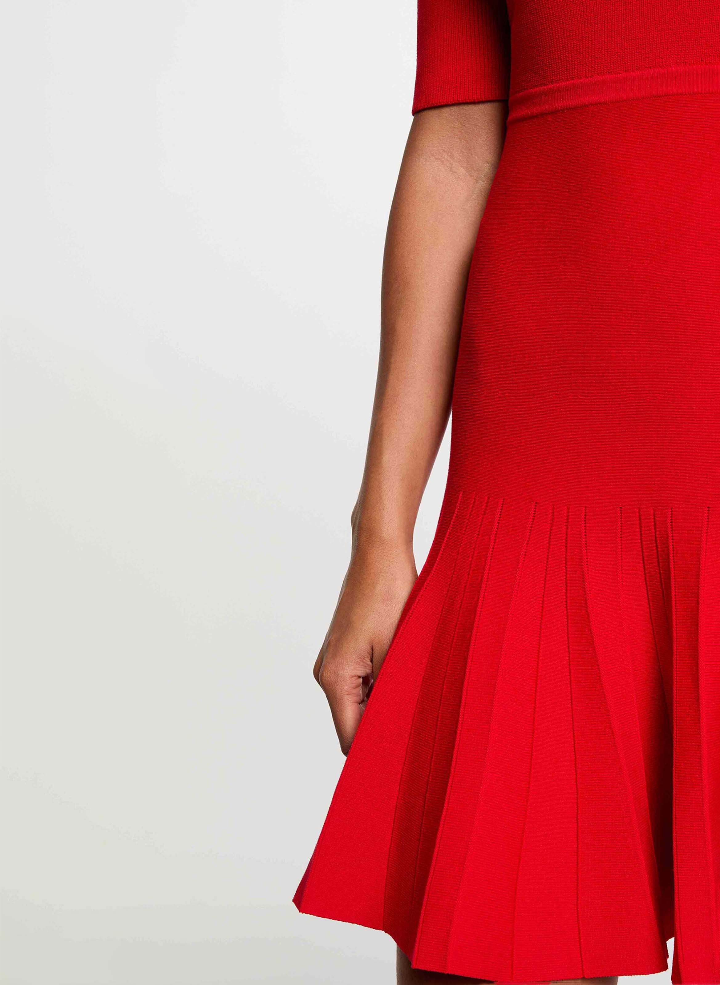 Robe courte évasée unie MORGAN Rouge