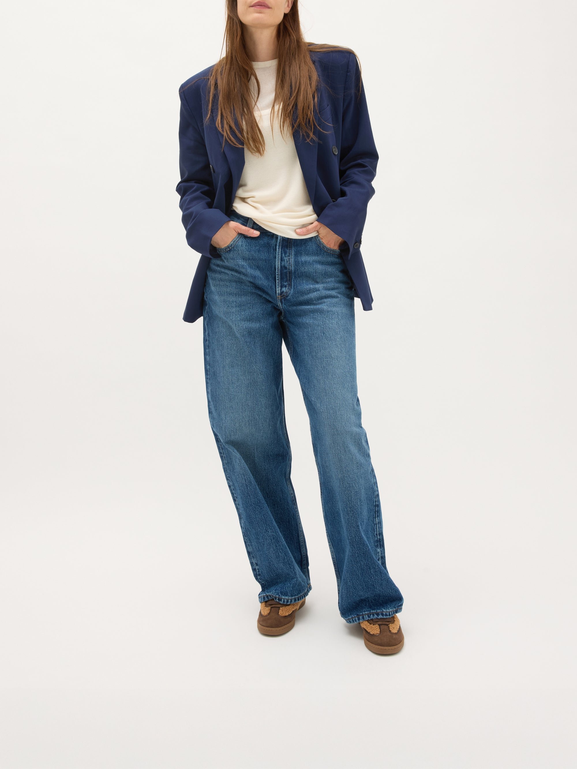 Monogram faux shearling sneakers with retro sole VANESSA WU Brown