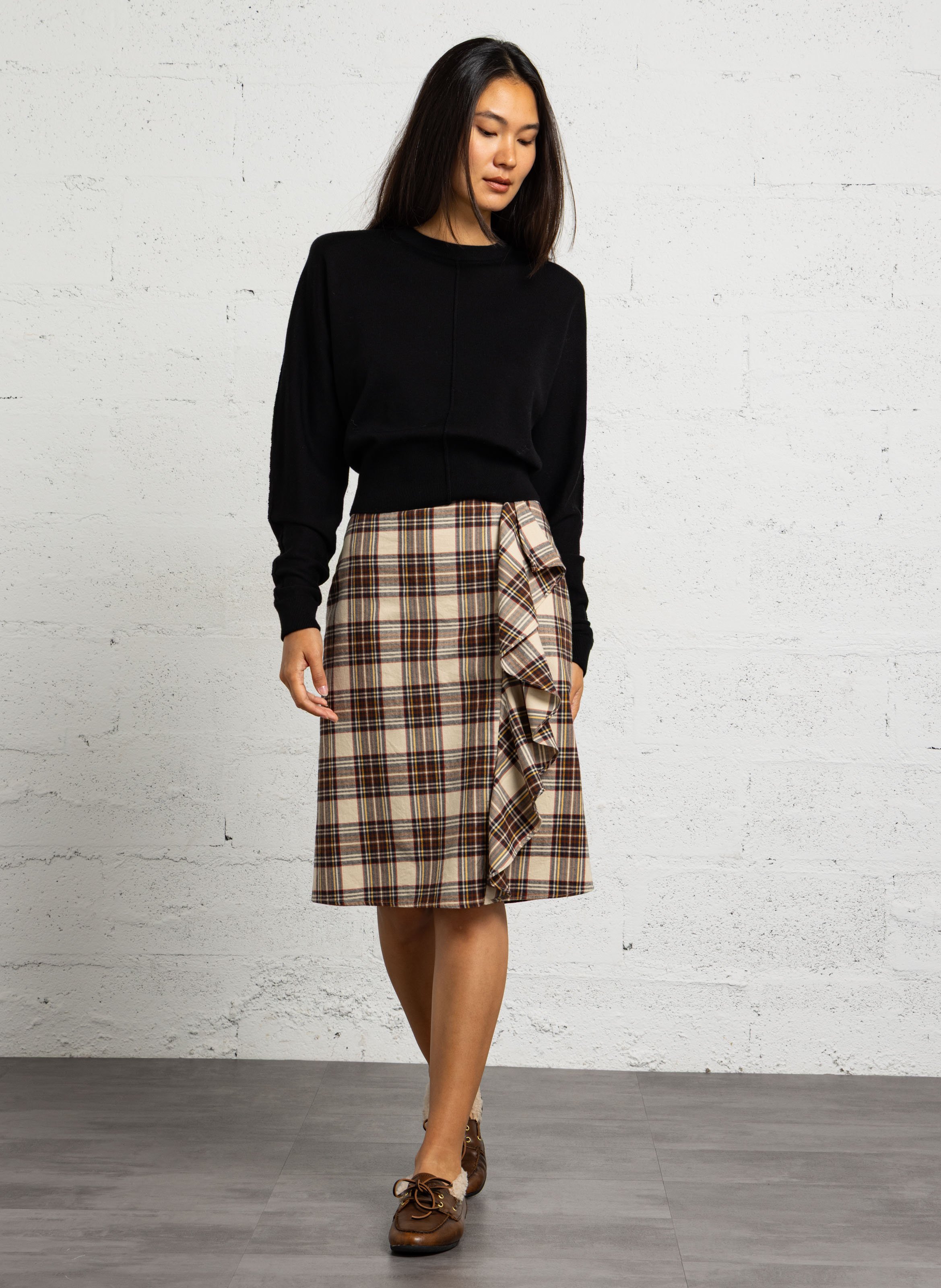 Pull en maille fine en laine LAURENCE BRAS Noir