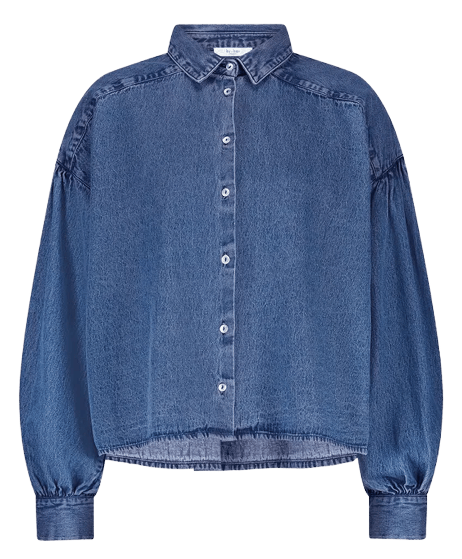 Wijde denim blouse van katoen BY BAR Blauw