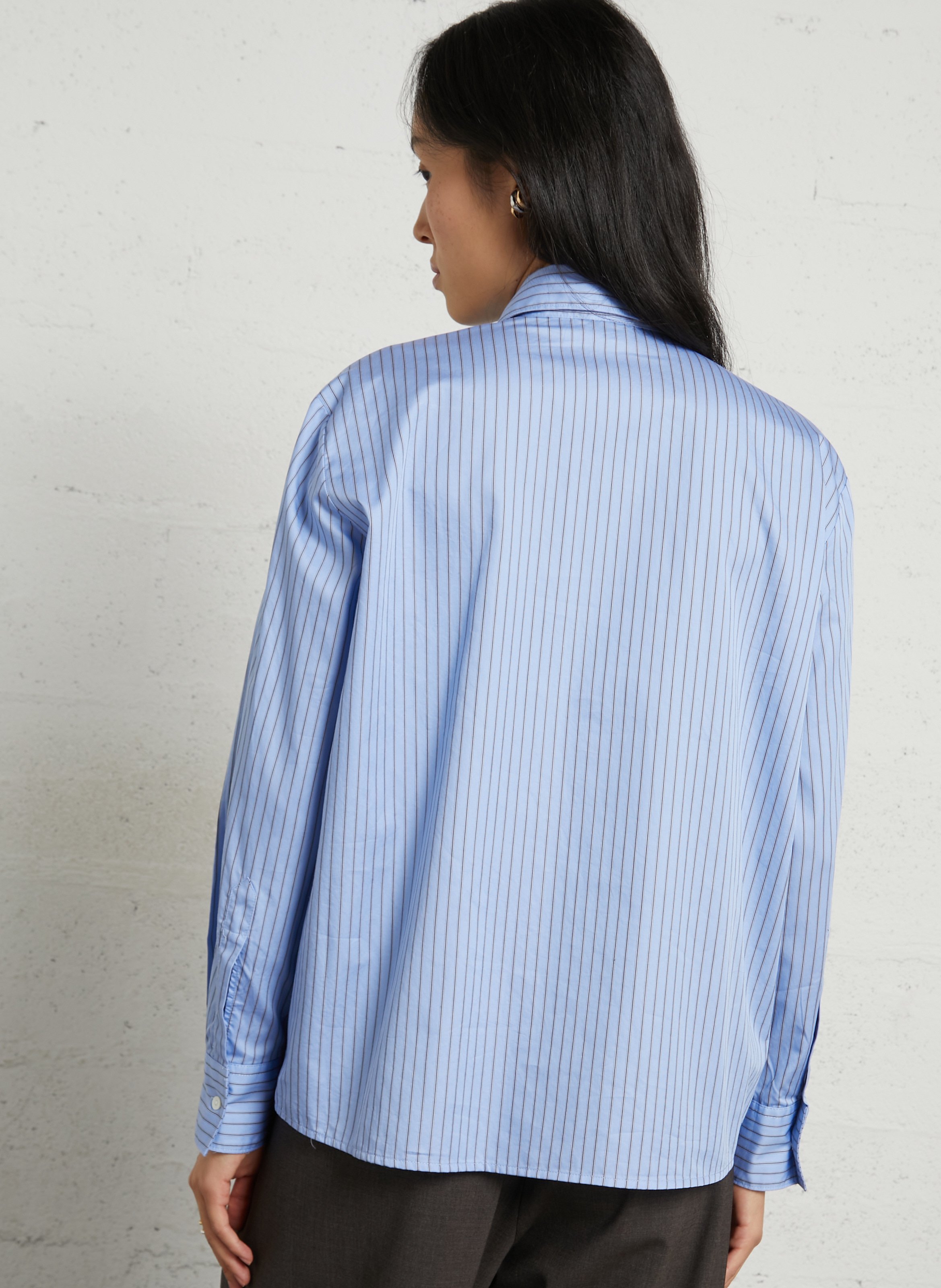 Chamallow striped shirt with ruffles DIEGA Blue