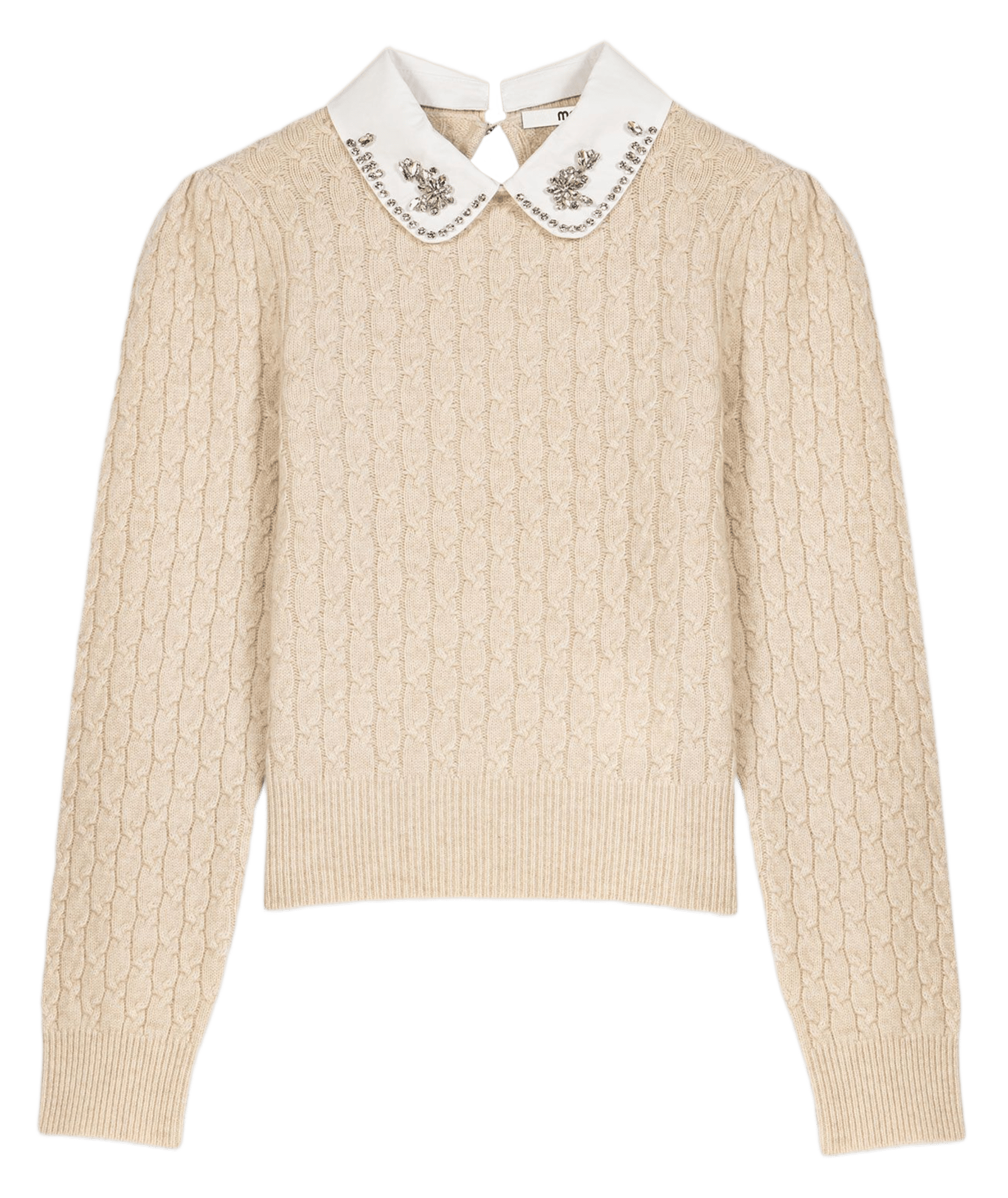 Pull col claudine en laine mélangée MAJE Beige