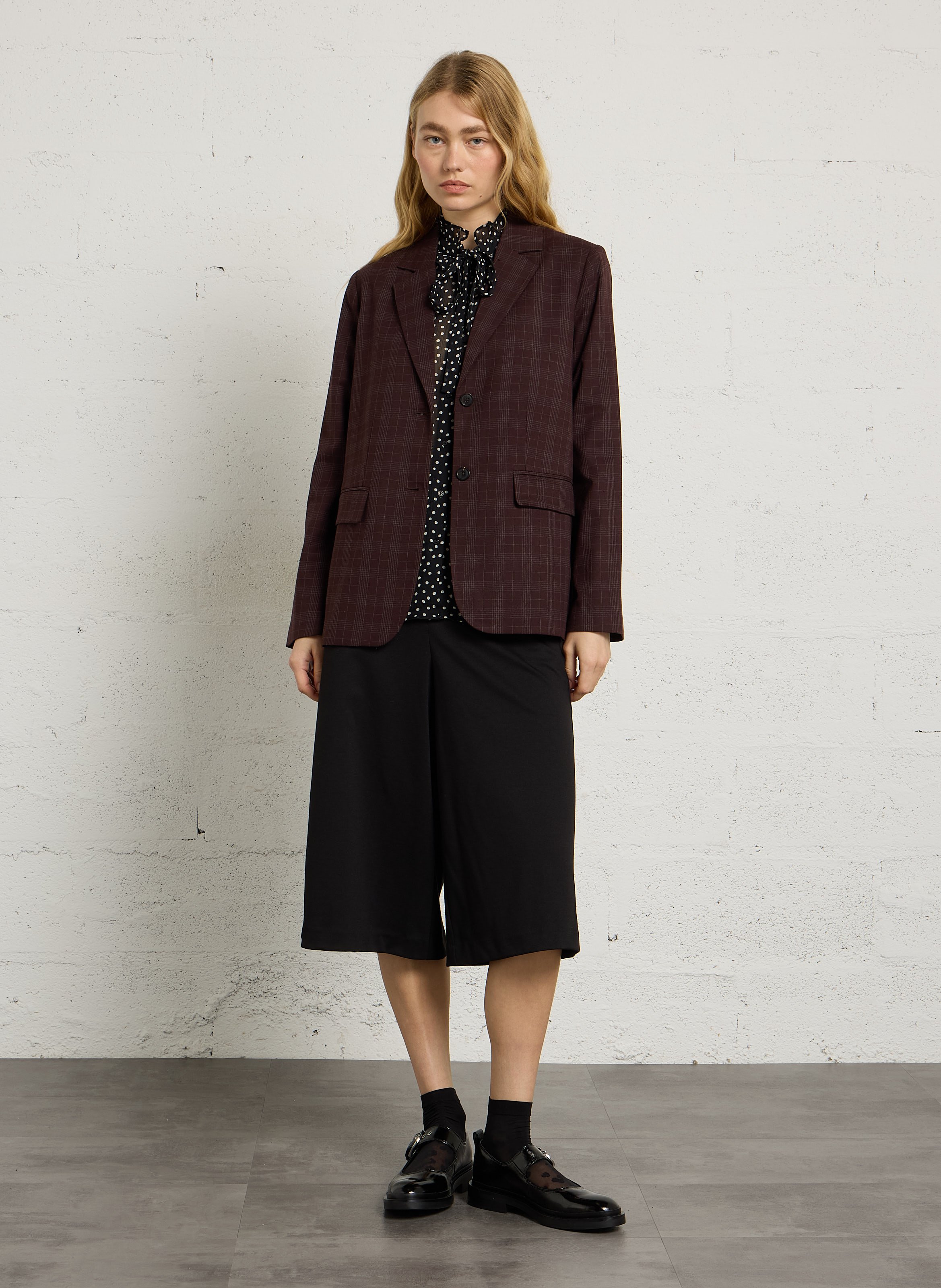 Veste tailleur droite à carreaux NICE THINGS Prune