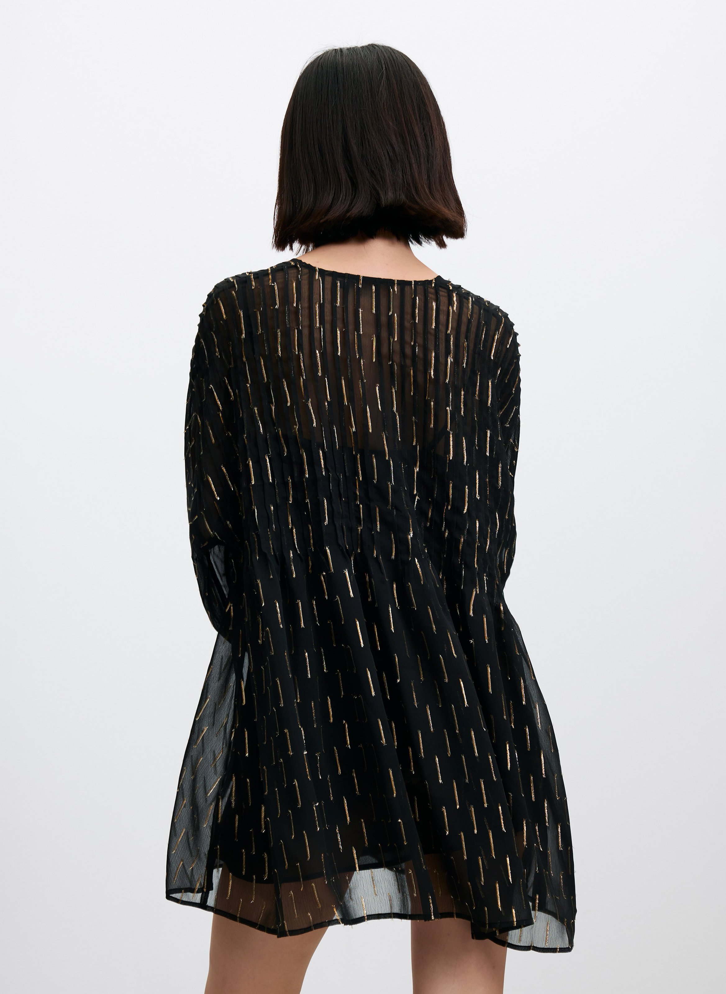Loose-Fitting Short Patterned Dress DESIGUAL Black
