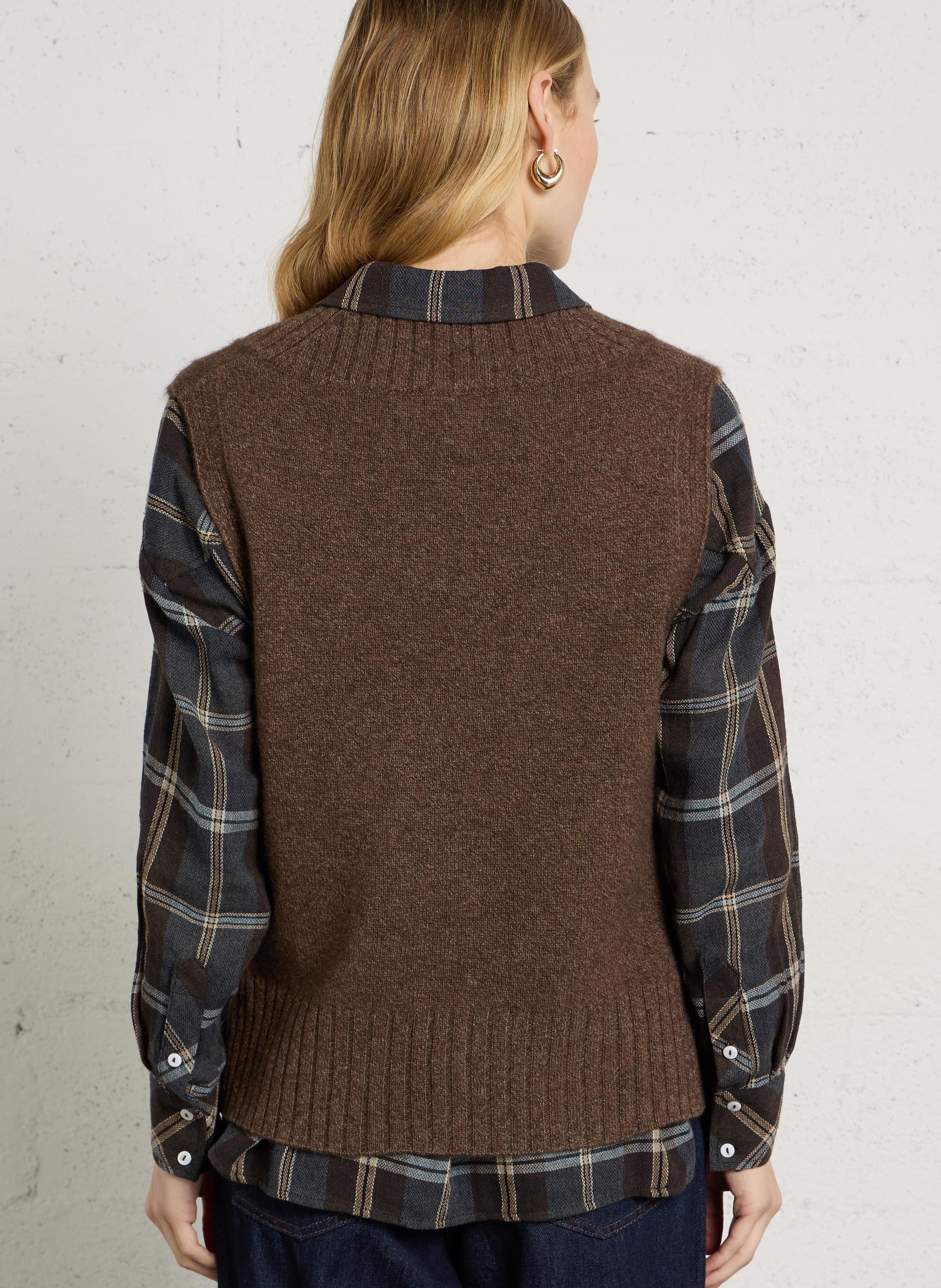 V-neck wool sweater MAISON 123 Grey
