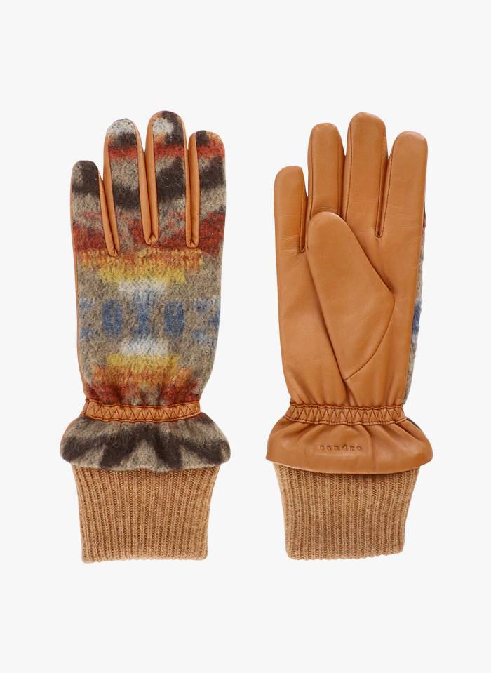 SANDRO Handschuhe aus Wollmix in Braun