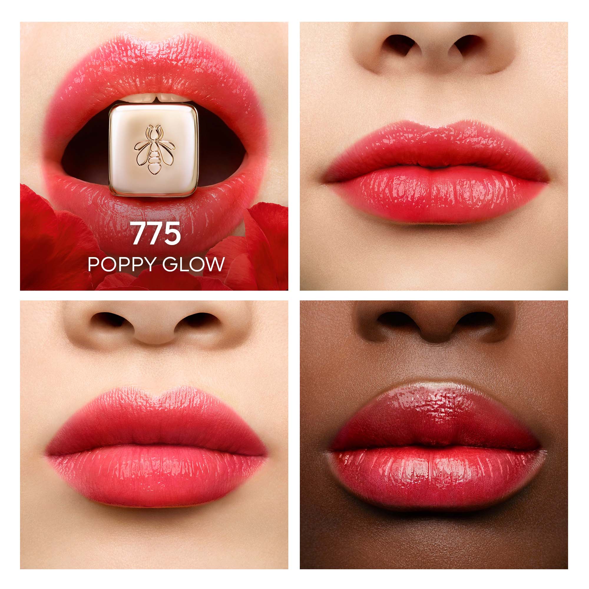 KissKiss Bee Glow - Getönter Lippenbalsam mit Honiginfusion und 98 % Inhaltsstoffen natürlichen Ursprungs GUERLAIN 775 poppy glow