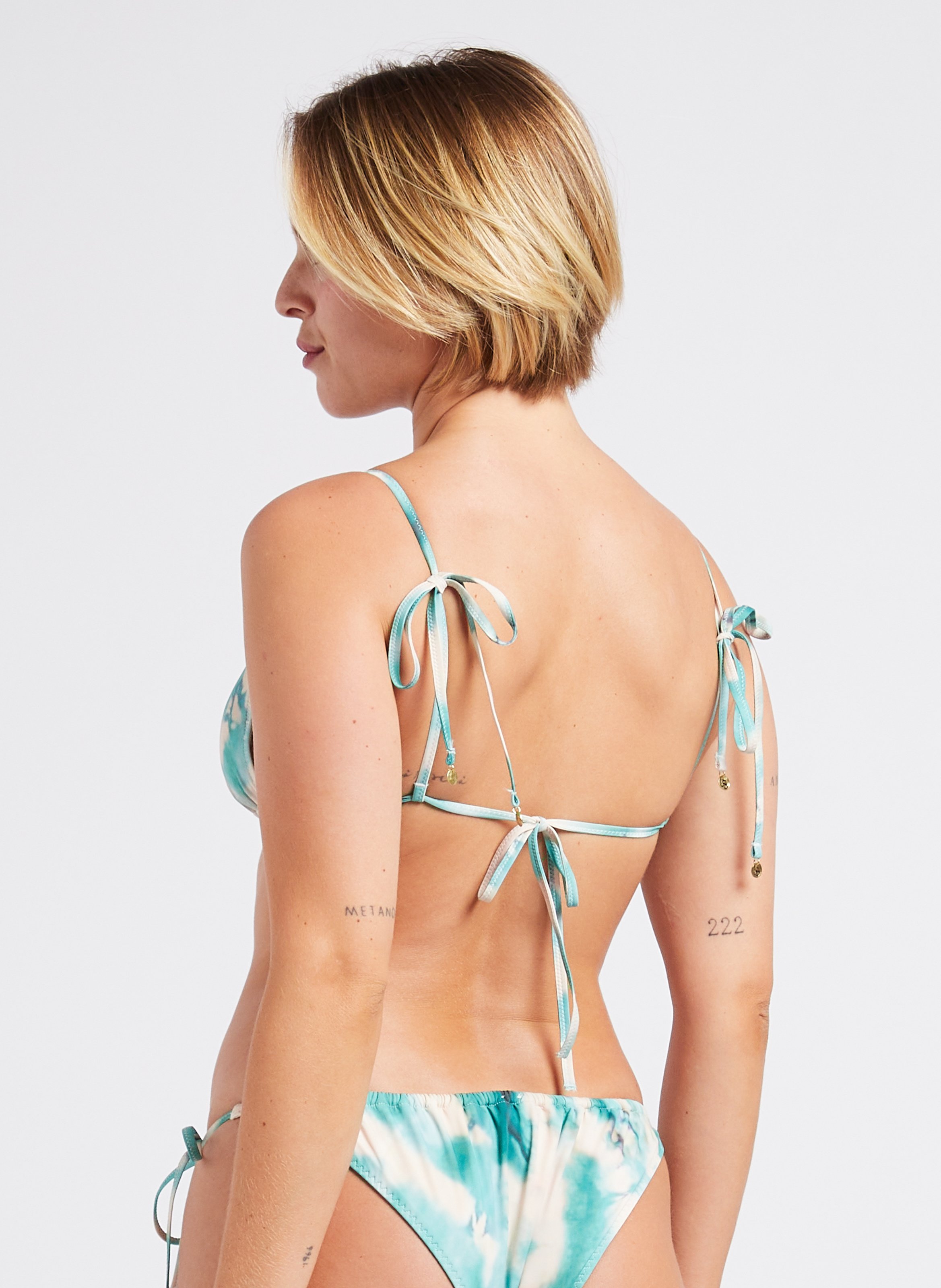 Haut de bikini triangle imprimé LOVE STORIES Vert