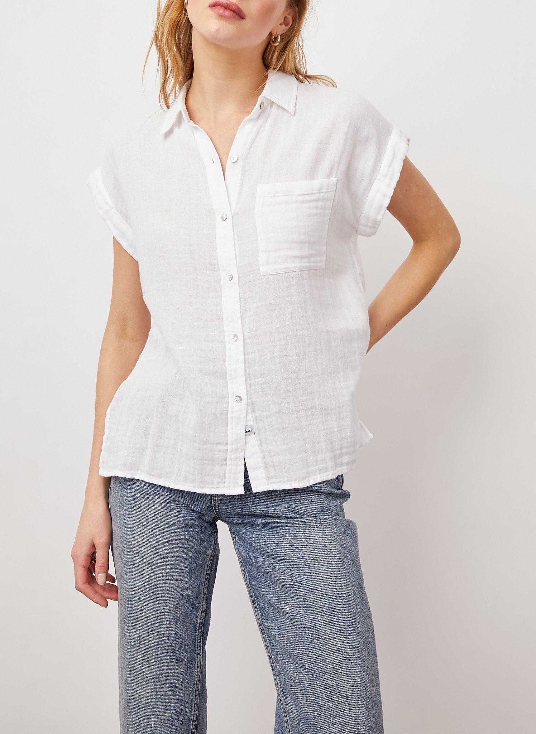 Straight organic cotton shirt RAILS White