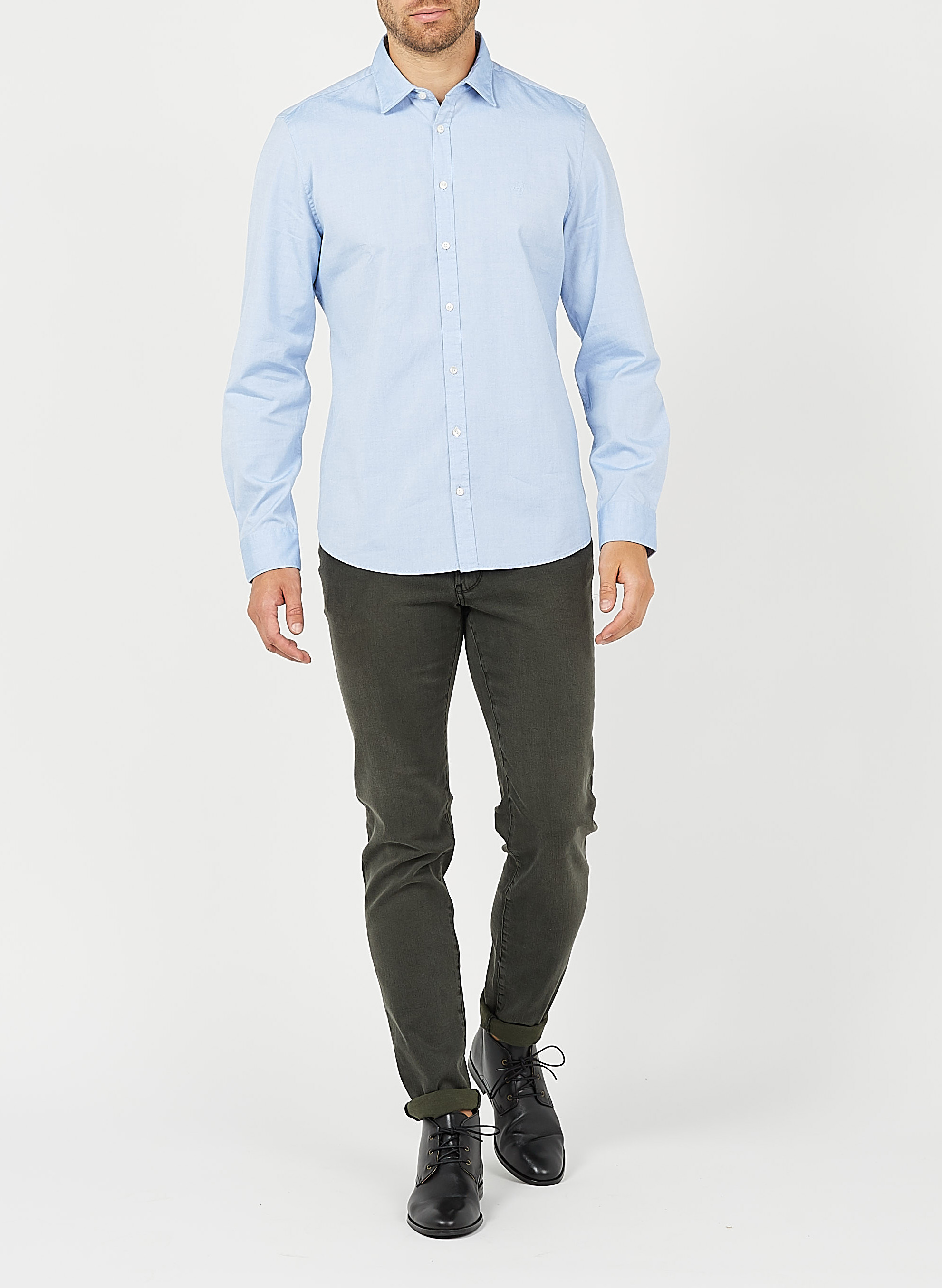 Chemise col classique shaped fit en coton MARC O'POLO Bleu