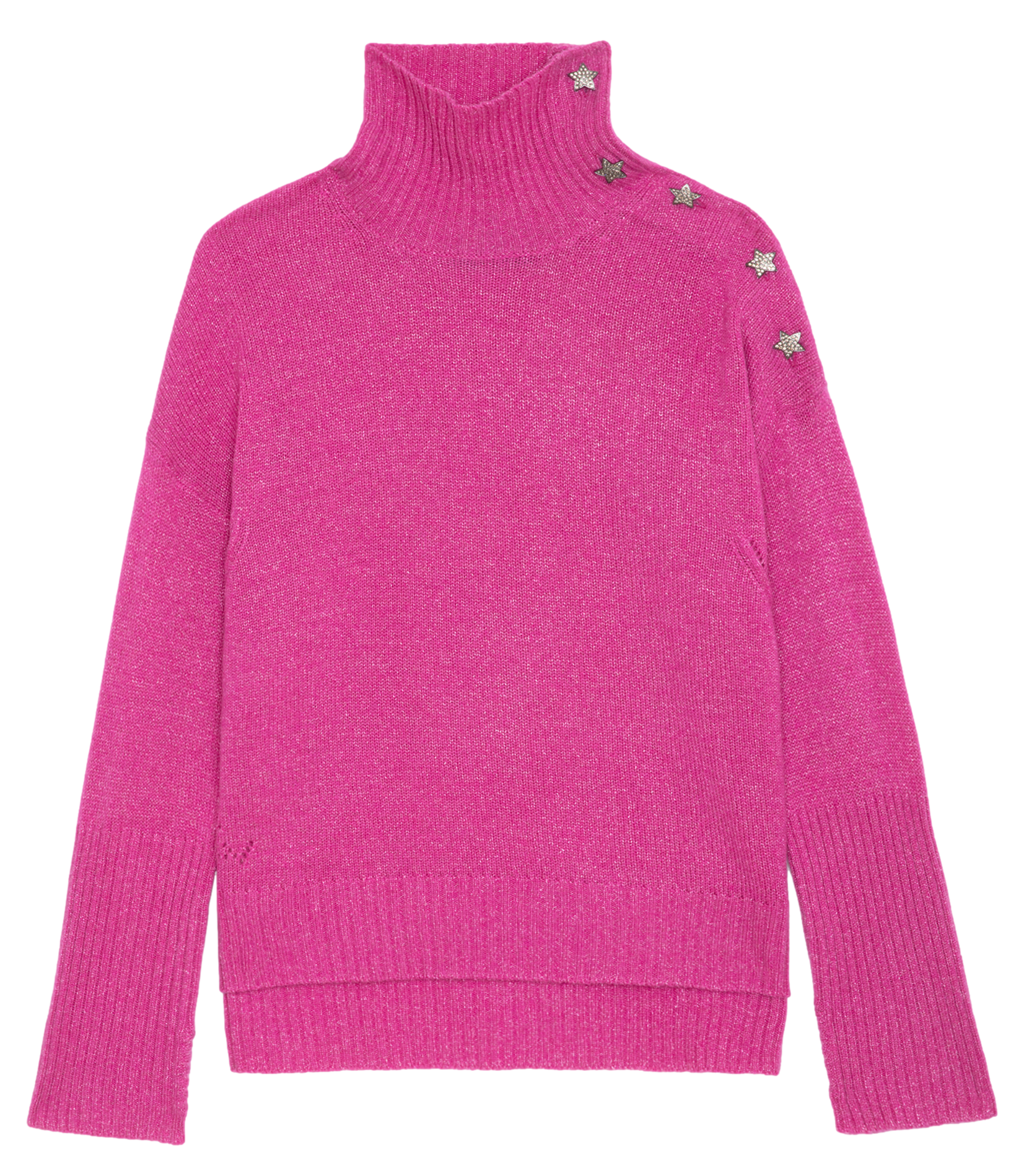 Pull droit col montant en cachemire mélangé ZADIG&VOLTAIRE Rose