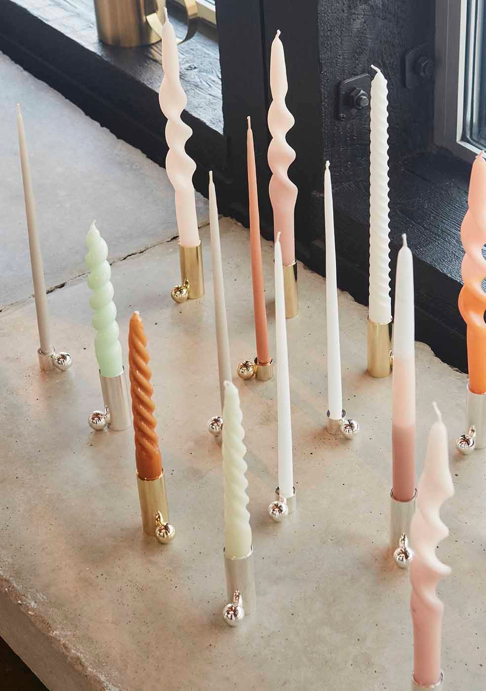 Steel candle holder OYOY LIVING DESIGN Yellow