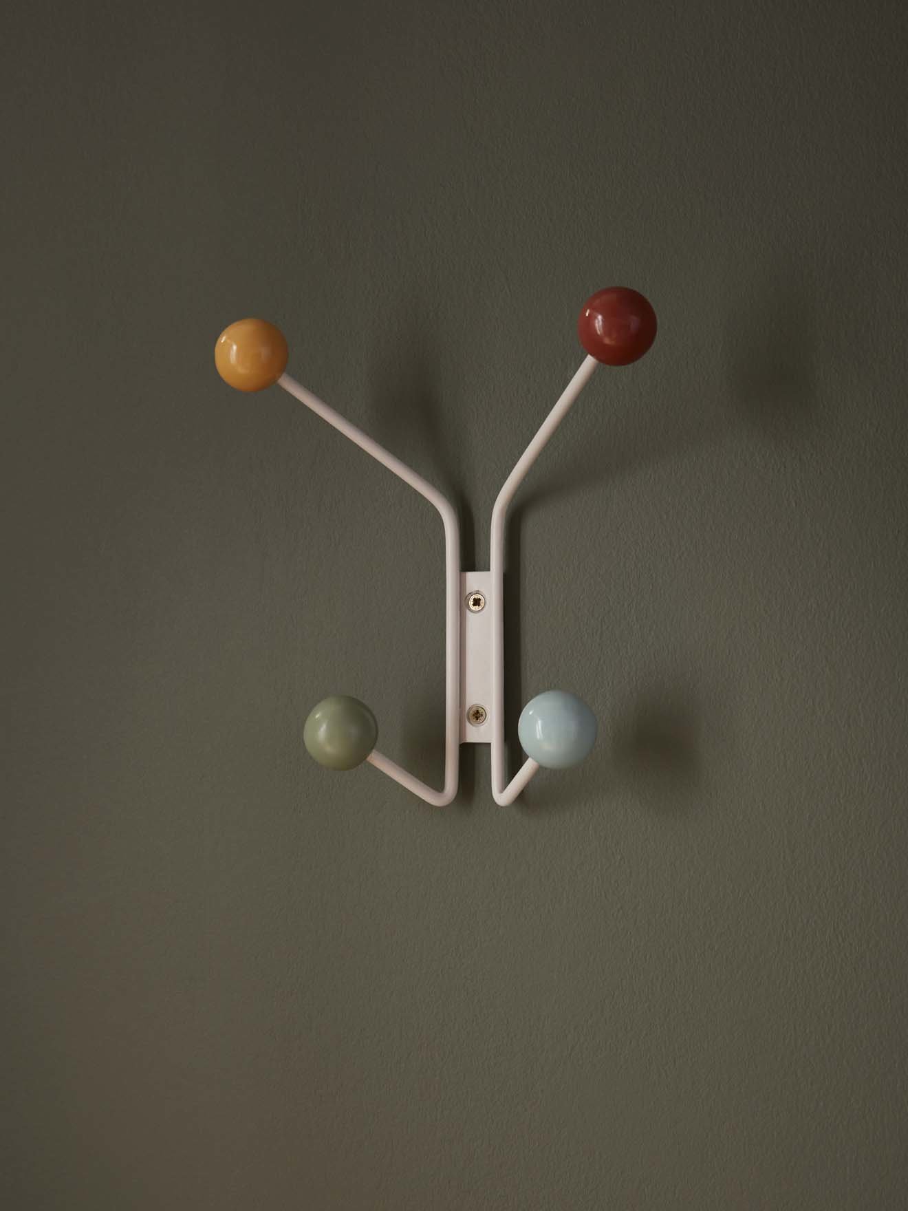 Wood and metal coat hook with 4 balls CYRILLUS Yellow