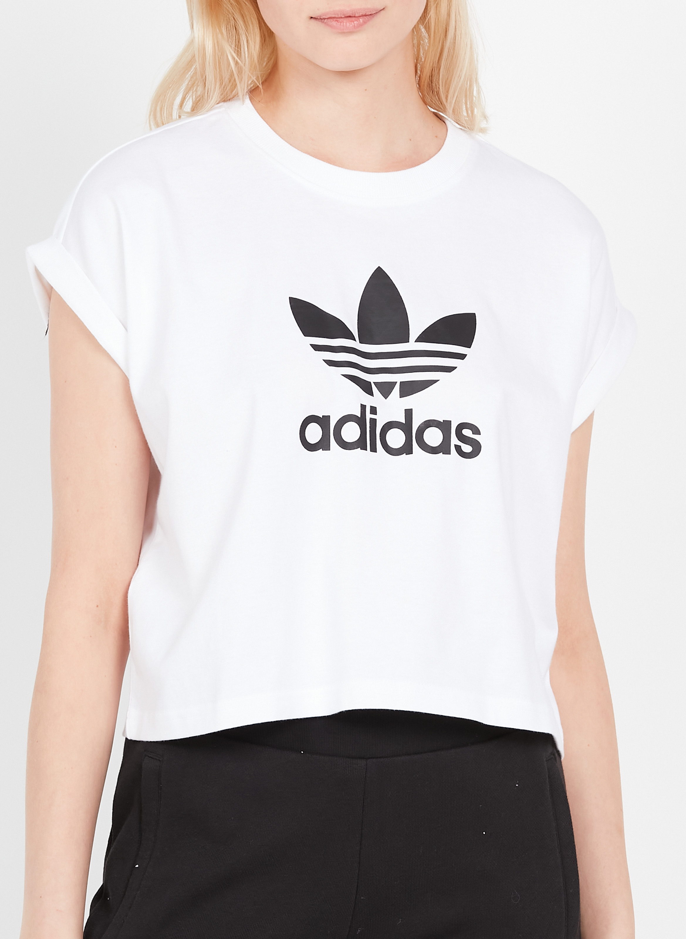 Tee-shirt cour en coton BlancADIDAS