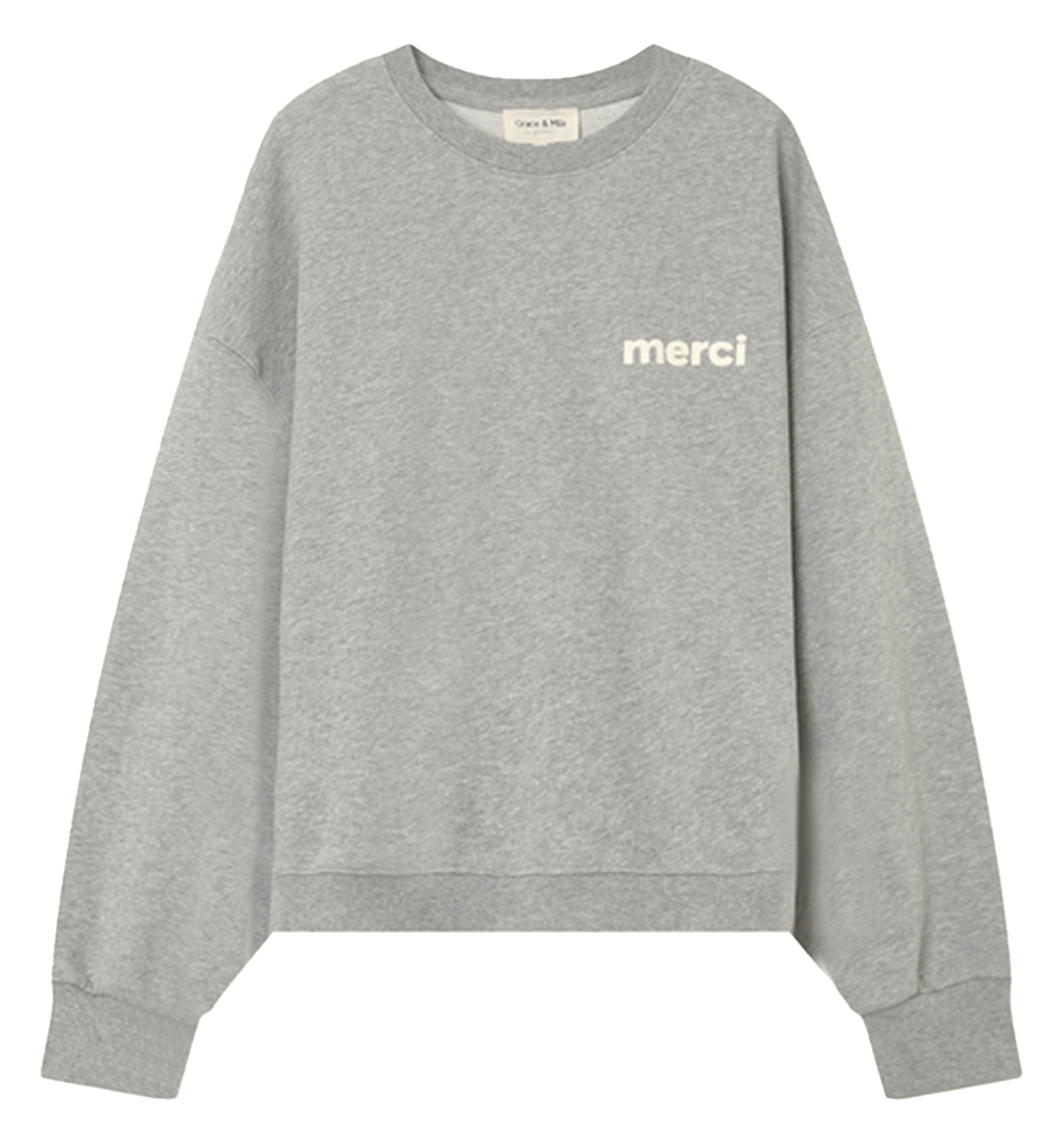 Oversize-Sweatshirt aus Baumwolle GRACE ET MILA Silber